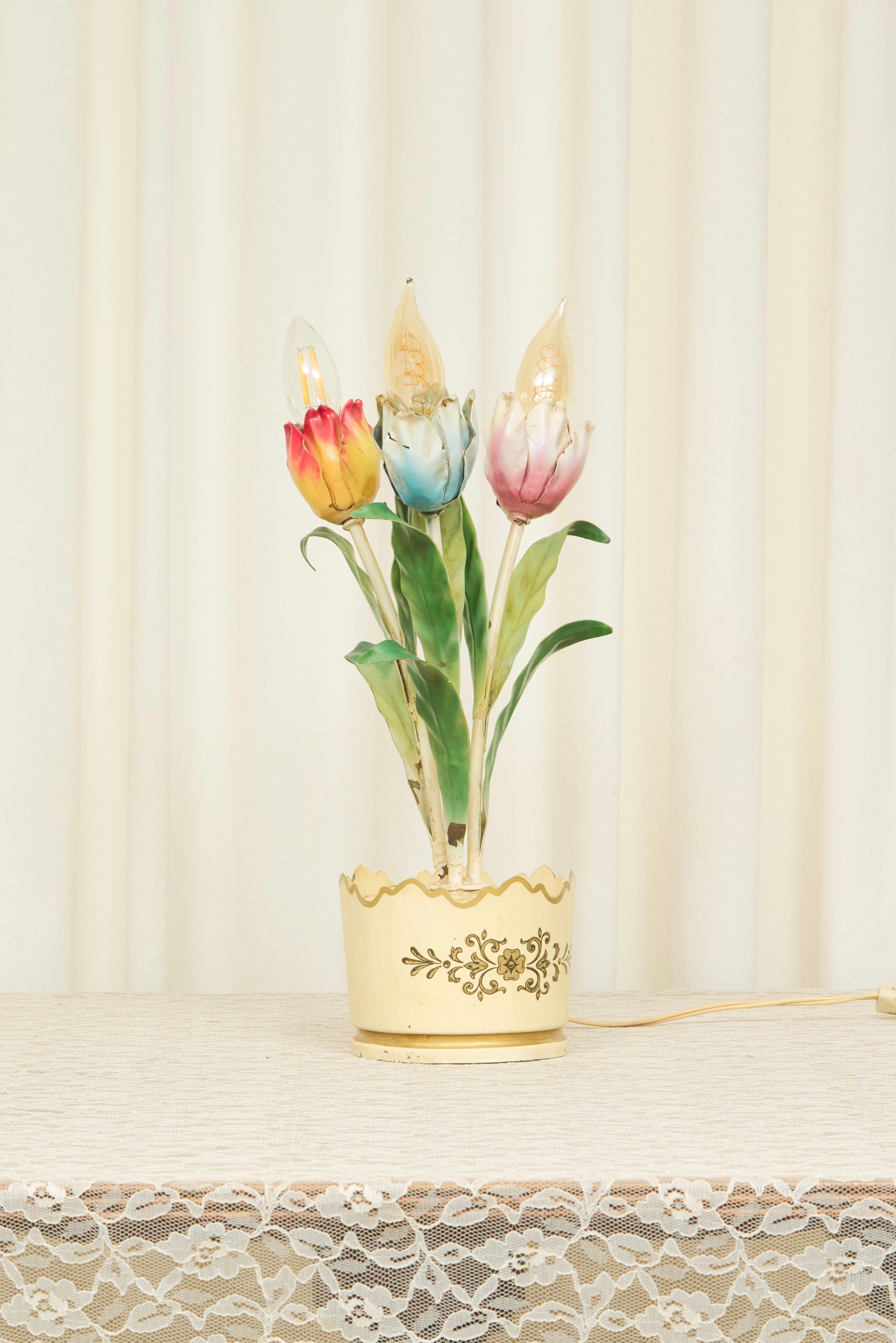 Vintage Metal Tulip Lamp