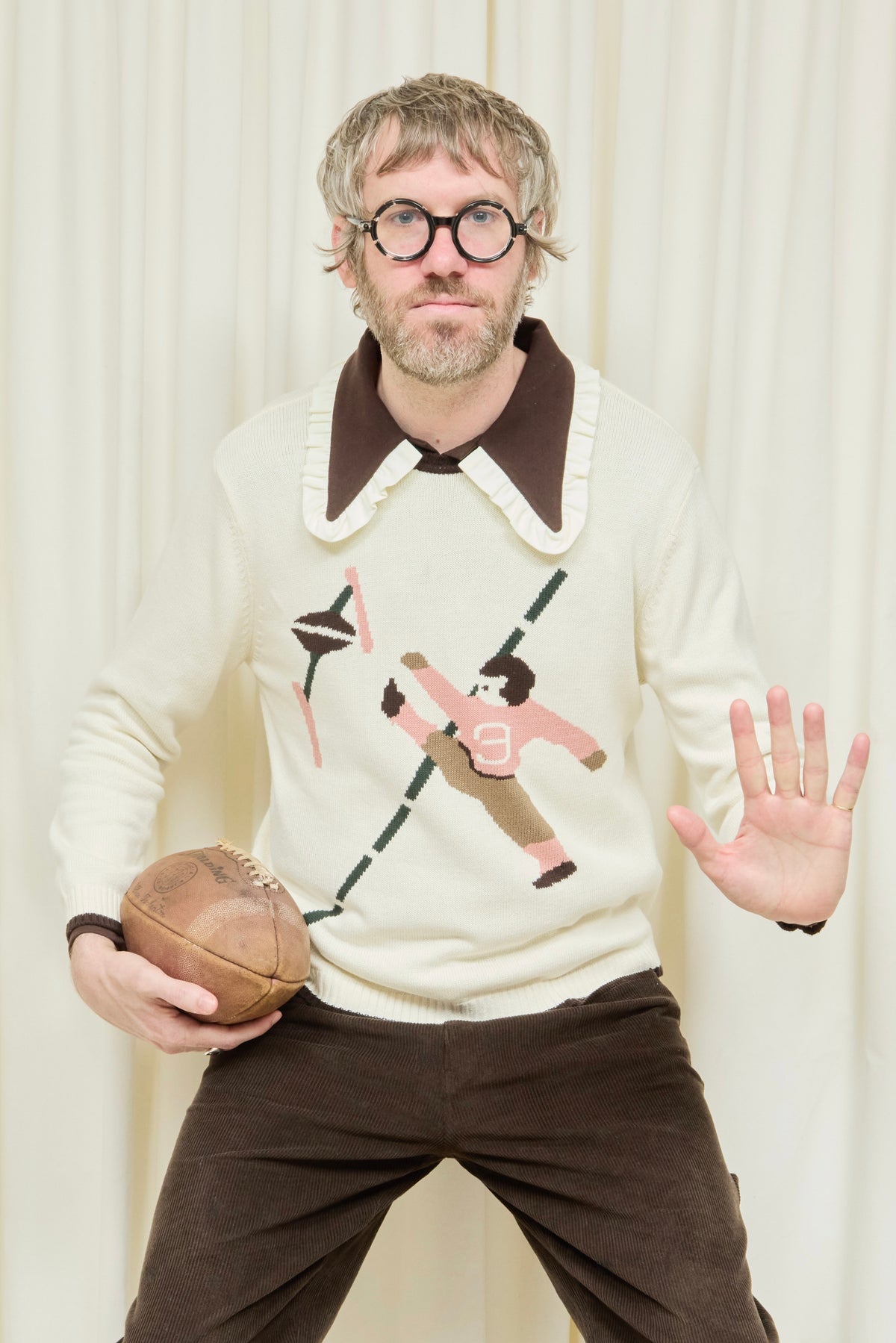 Newtie Football Intarsia Sweater