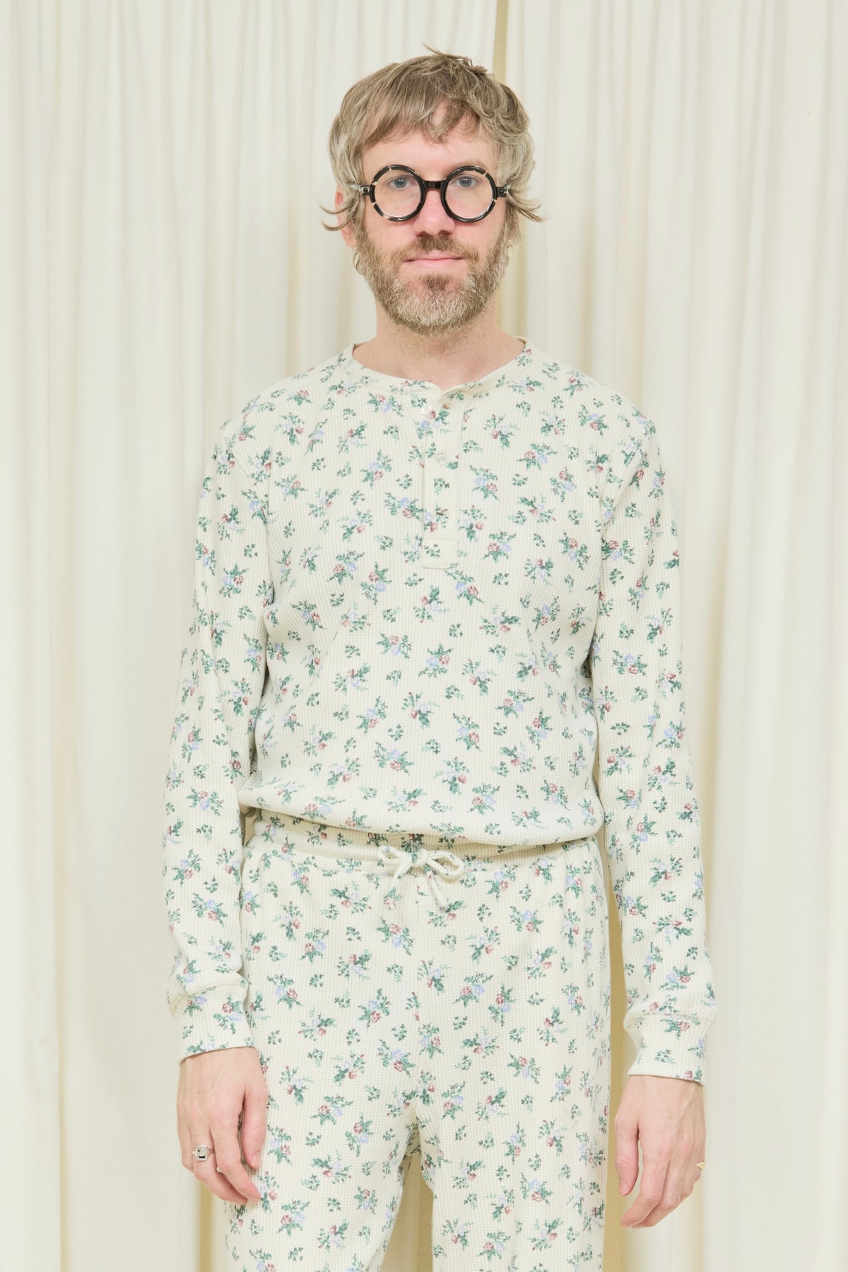 Danbury Floral Waffle Henley