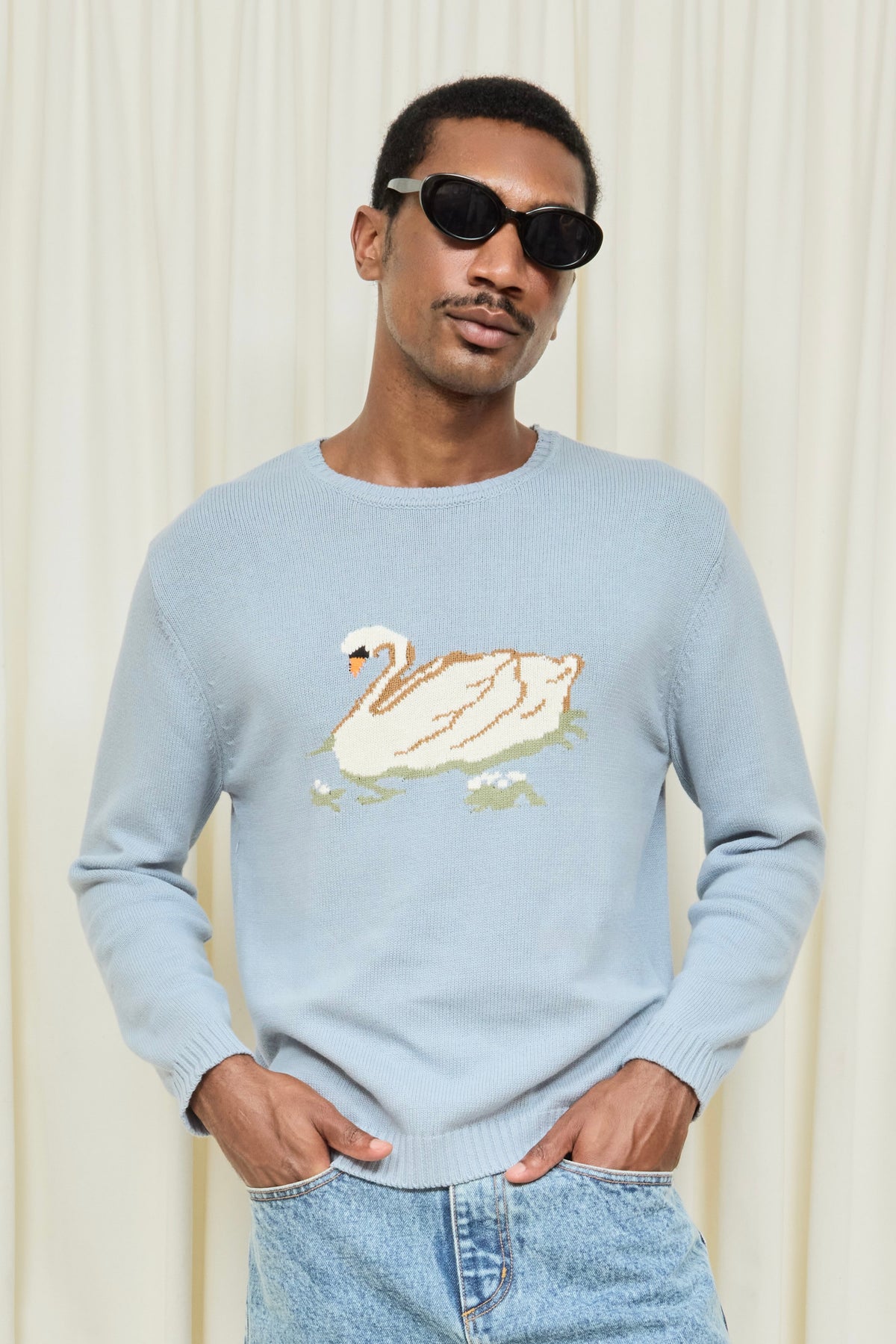 Millhouse Swan Intarsia Sweater