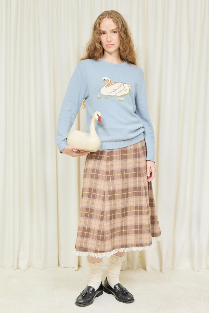 Wilma Plaid Flannel Midi Skirt