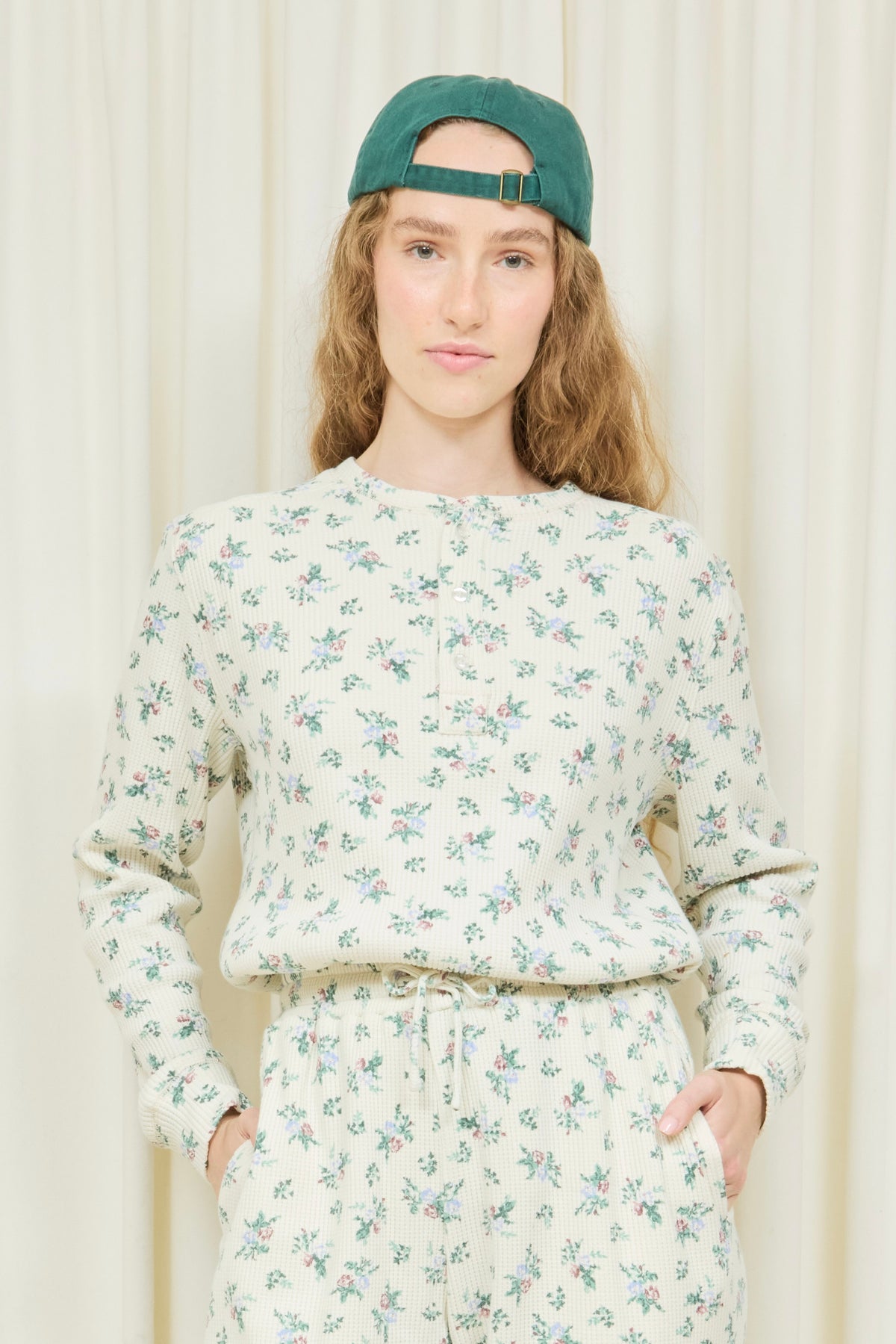 Danbury Floral Waffle Henley