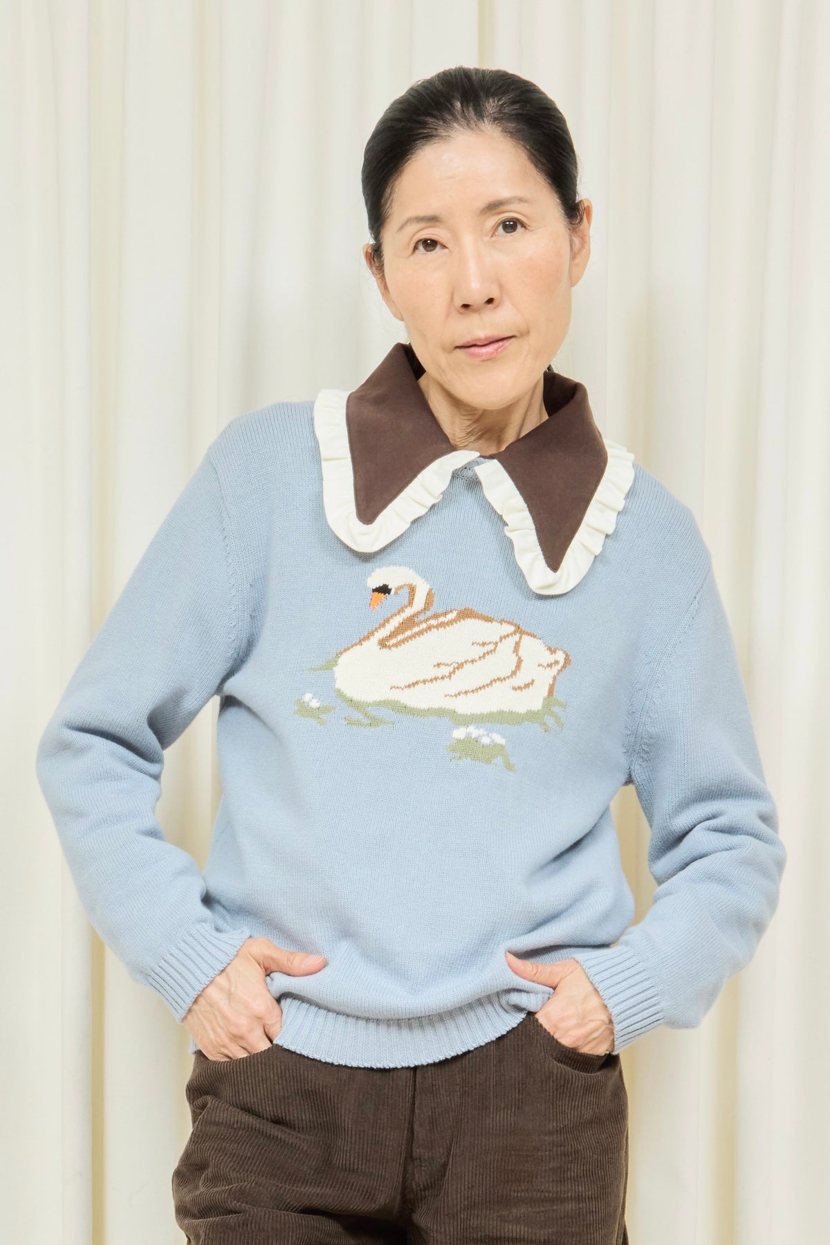 Millhouse Swan Intarsia Sweater