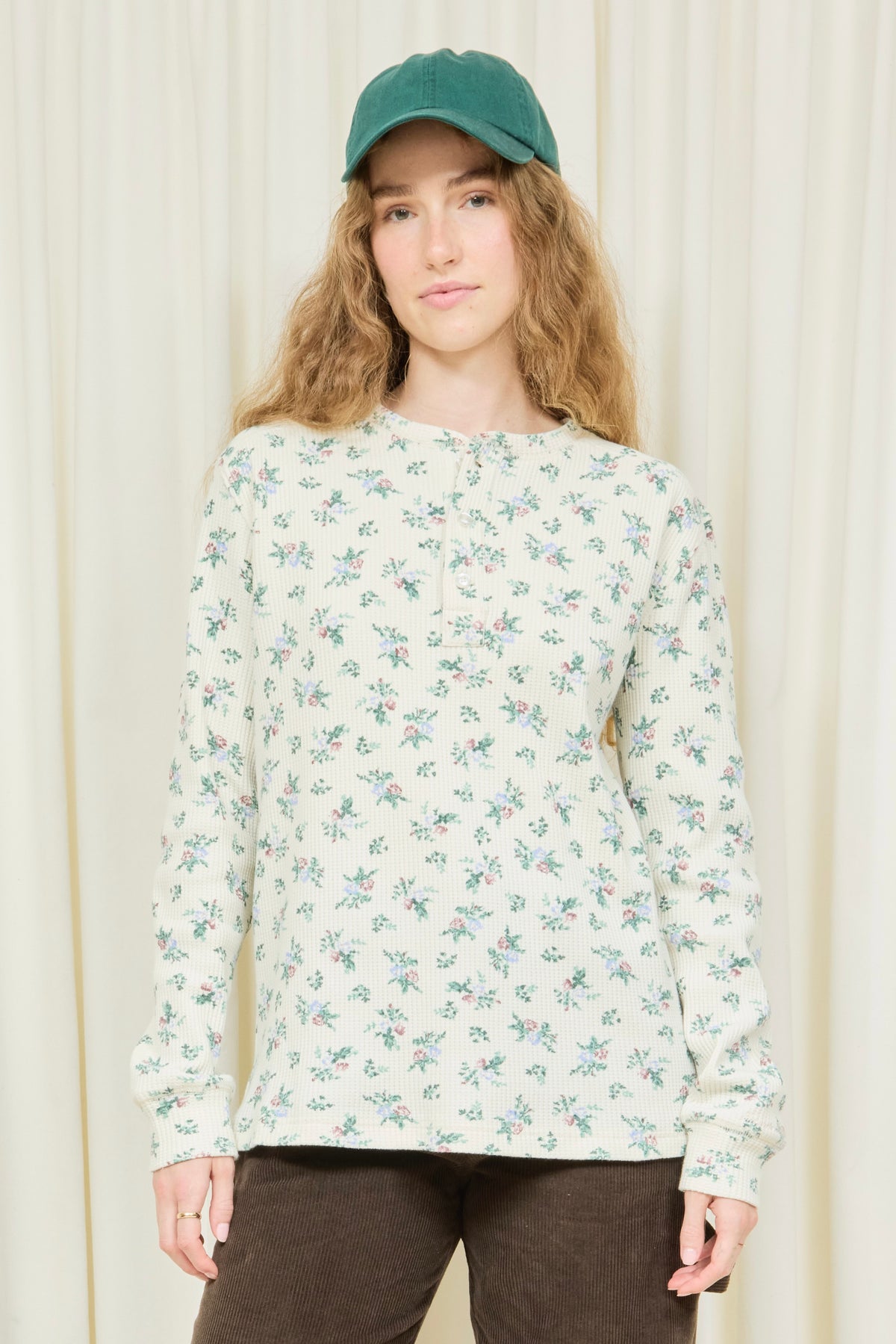 Danbury Floral Waffle Henley