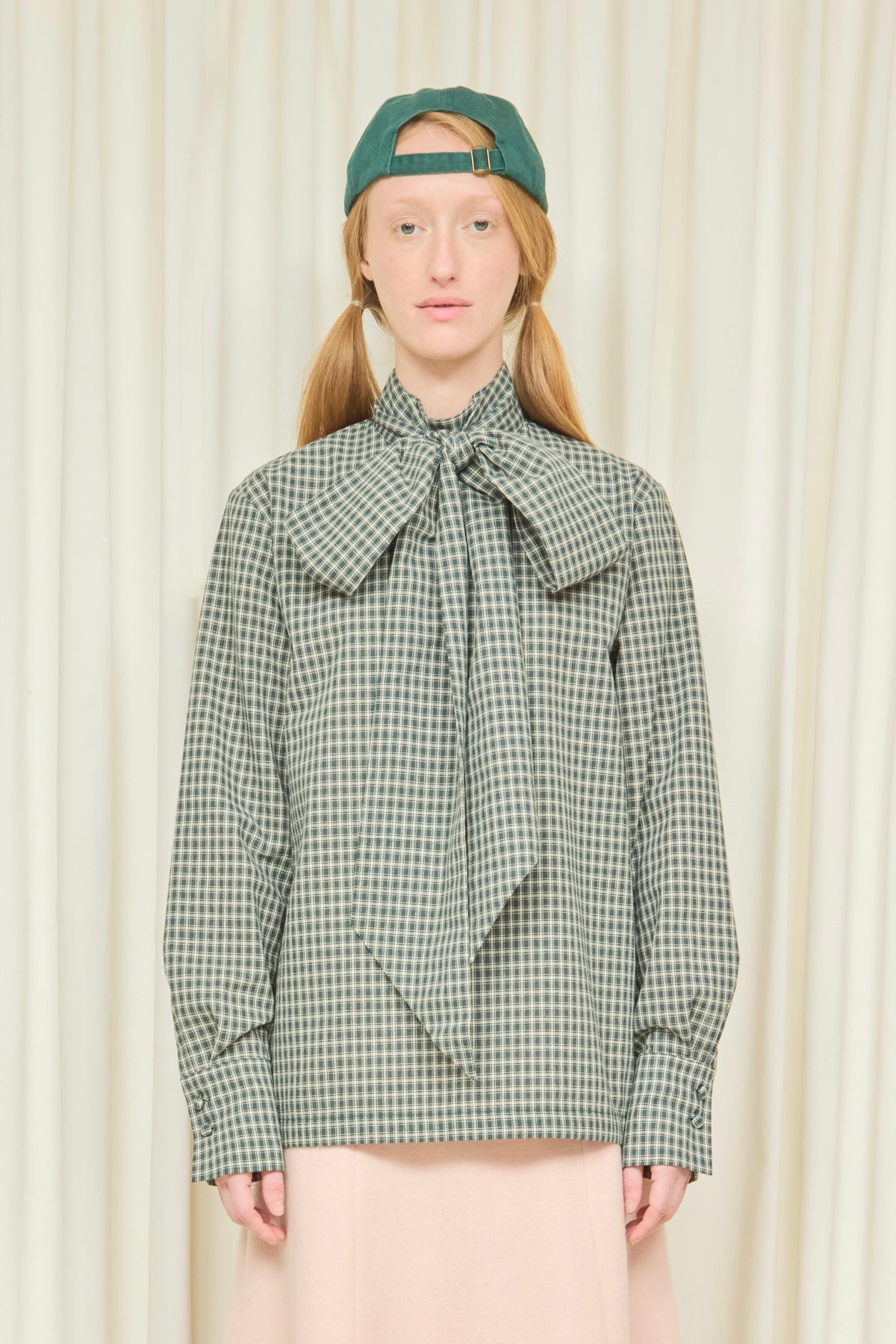 Laurence Plaid Pussybow Shirt