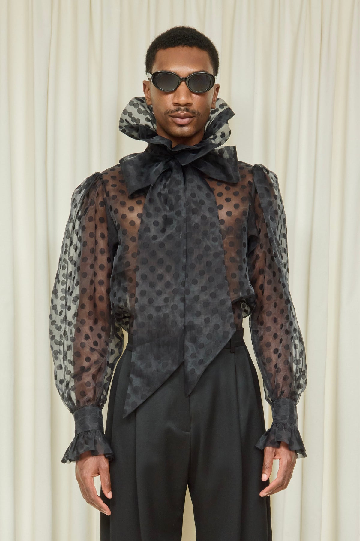 Simone Polkadot Pussybow Blouse