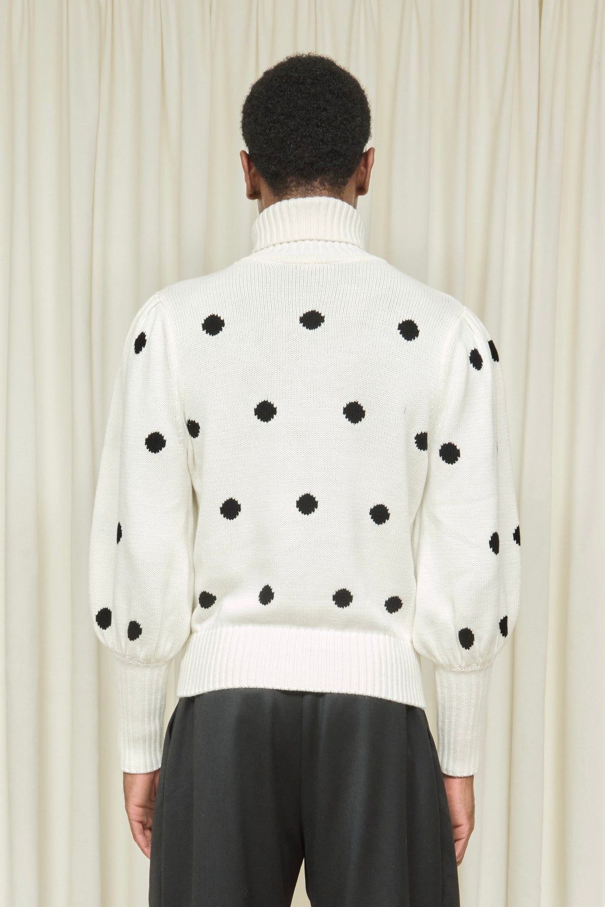 Fannie Puff Sleeve Polkadot Sweater