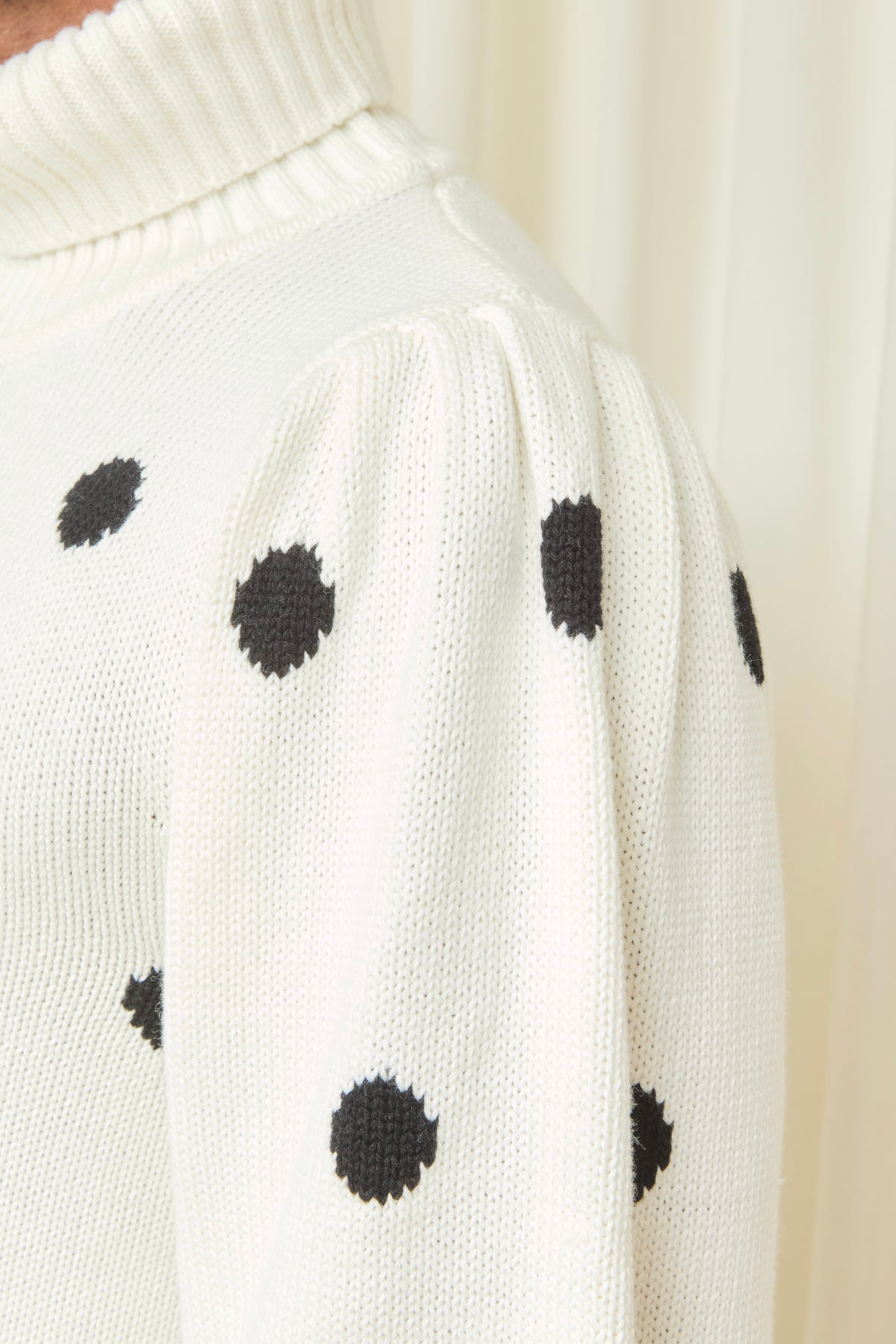 Fannie Puff Sleeve Polkadot Sweater