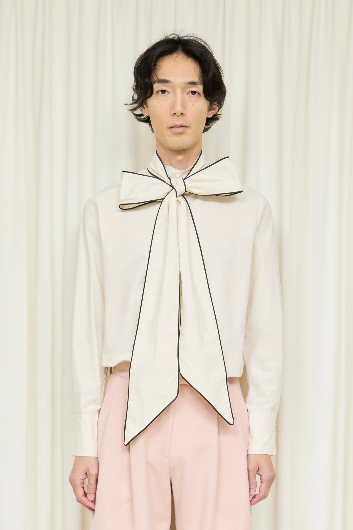 Laurence Piped Pussybow Shirt