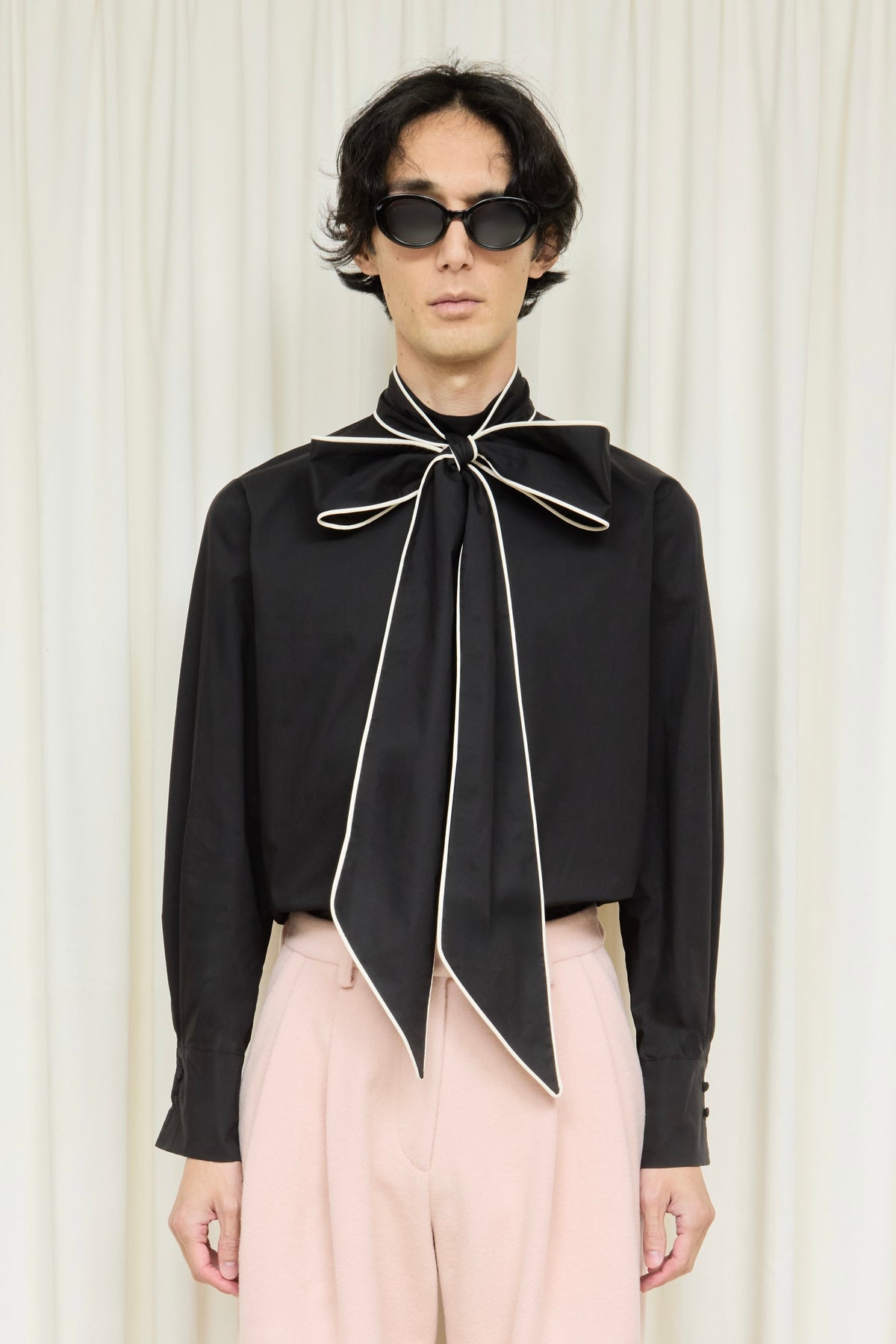 Laurence Piped Pussybow Shirt