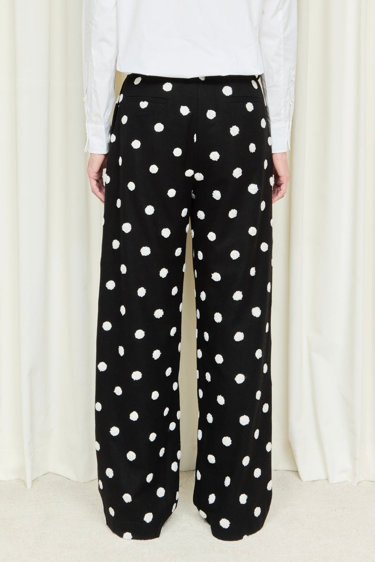 Eddie Raised Polkadot Pleated Trouser