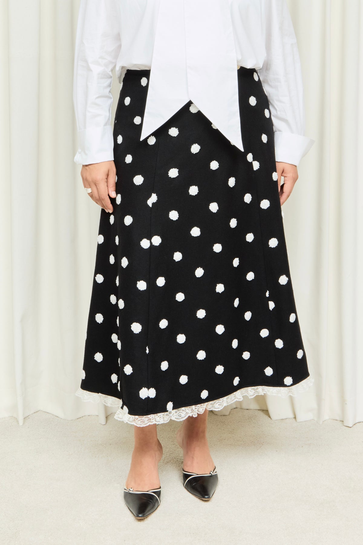 Wilma Polkadot Midi Skirt