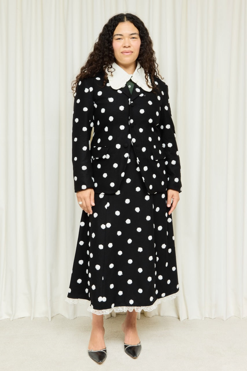 Wilma Polkadot Midi Skirt