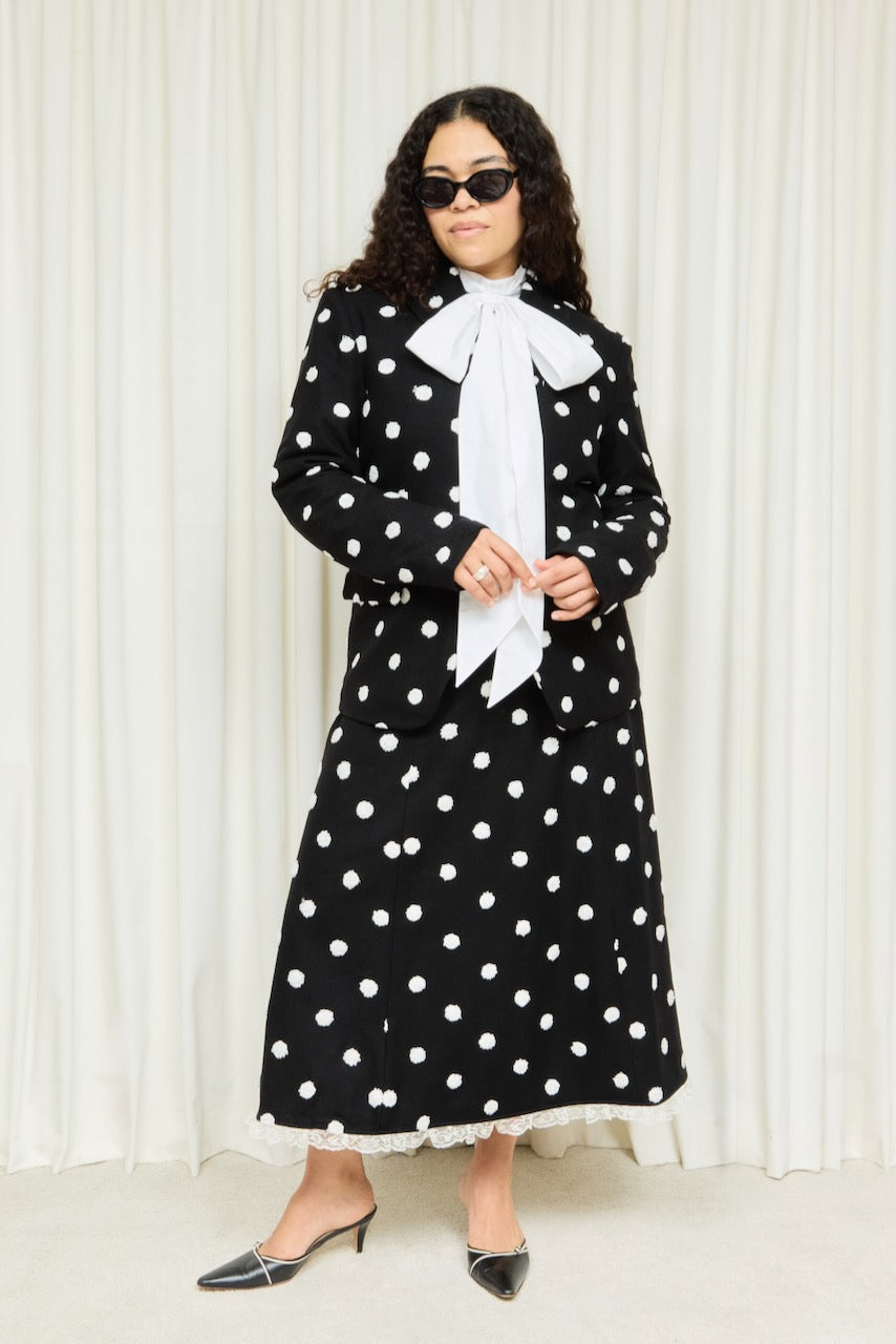 Wilma Polkadot Midi Skirt