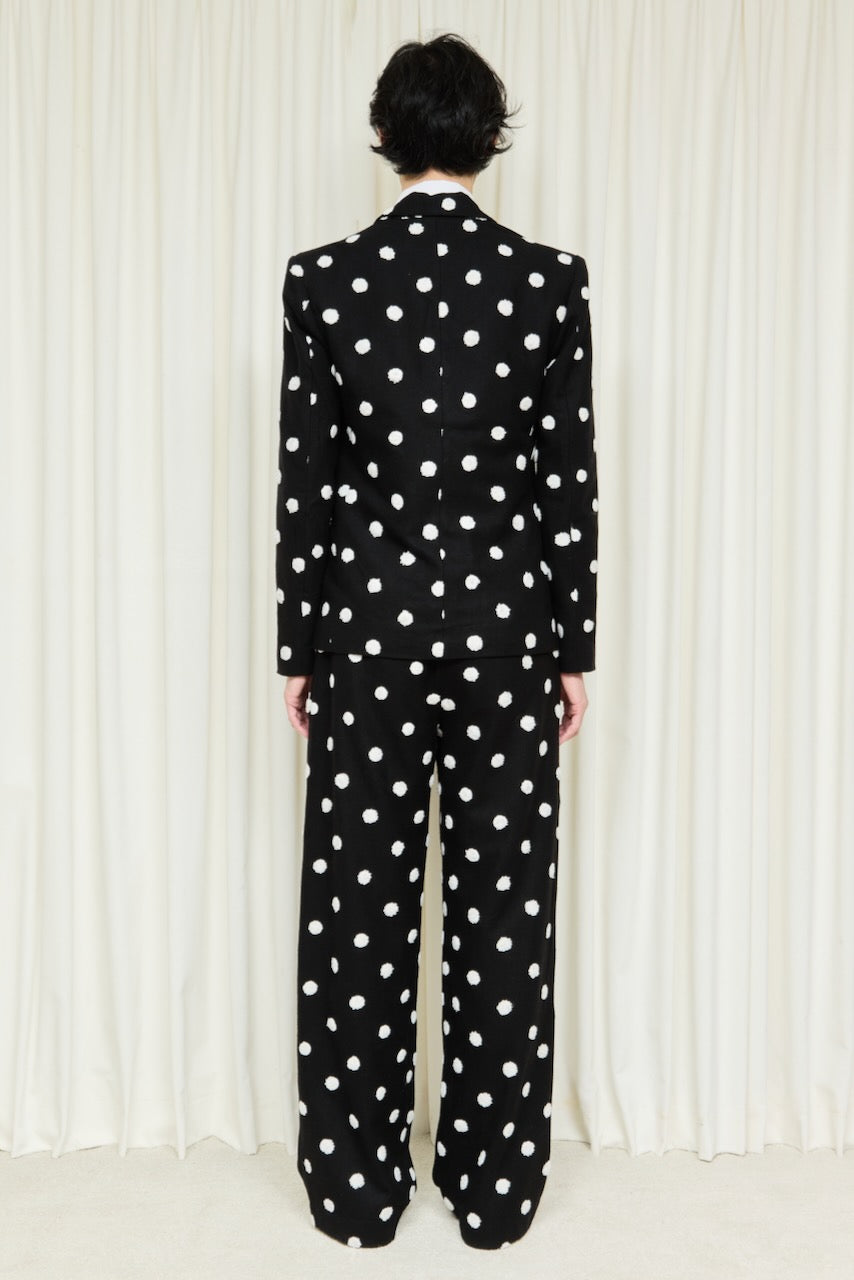 Eddie Raised Polkadot Pleated Trouser