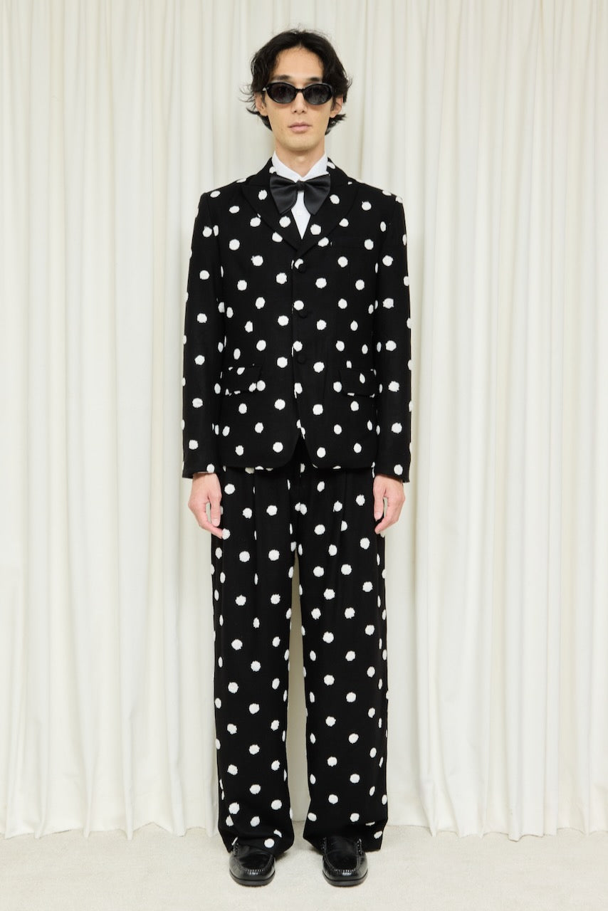 Eddie Raised Polkadot Pleated Trouser