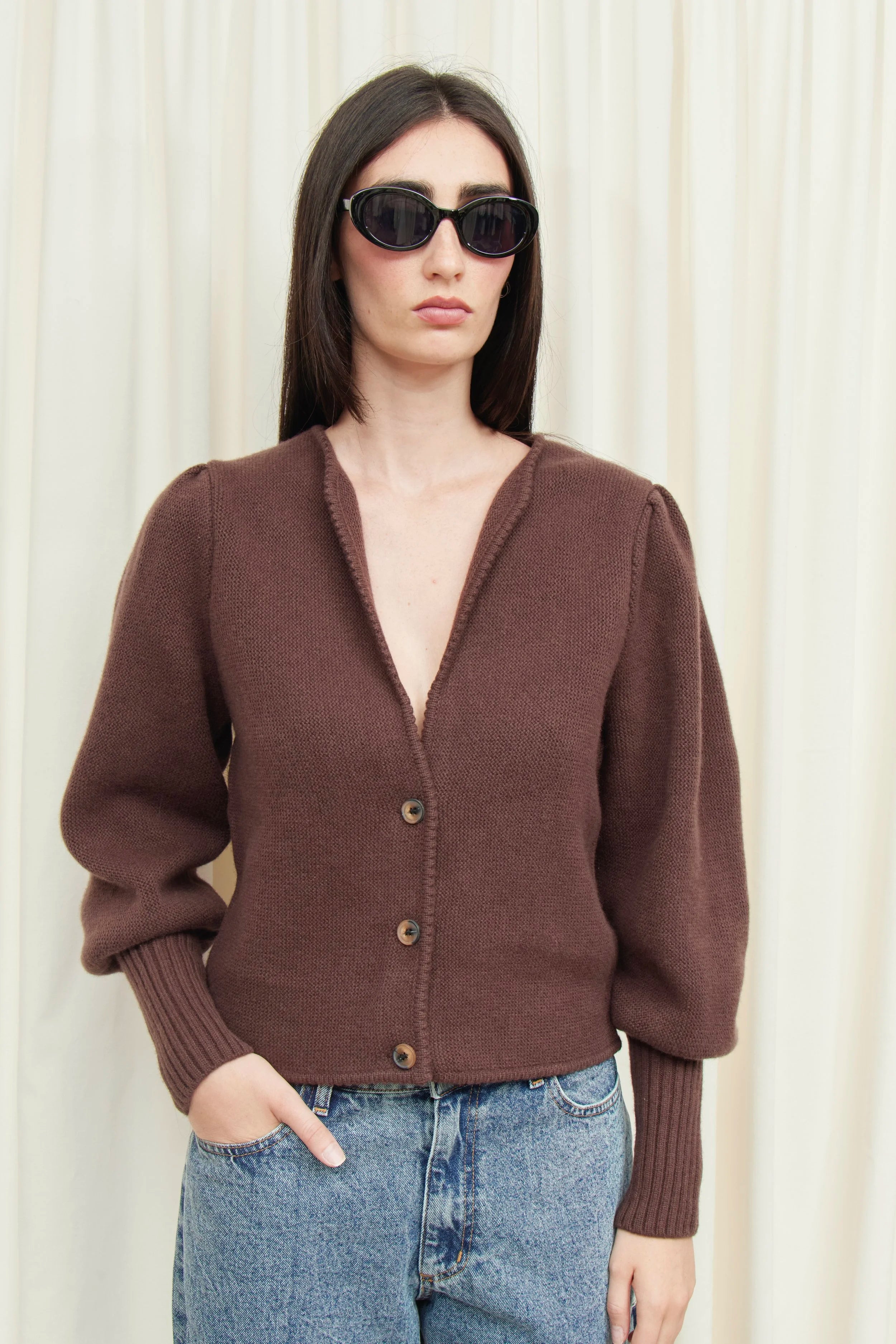 Juliet Puff Sleeve Cardigan Sweater