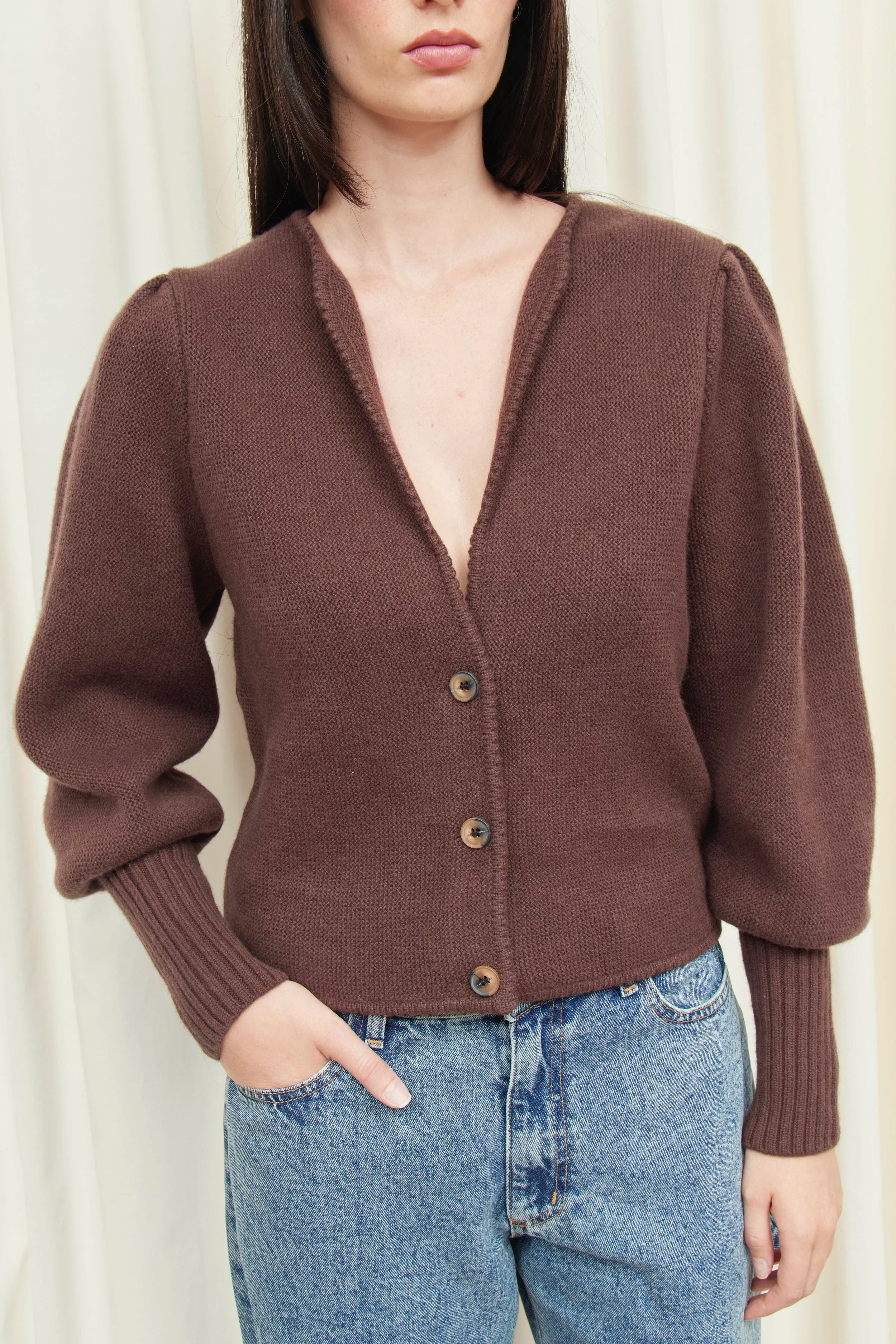 Juliet Puff Sleeve Cardigan Sweater