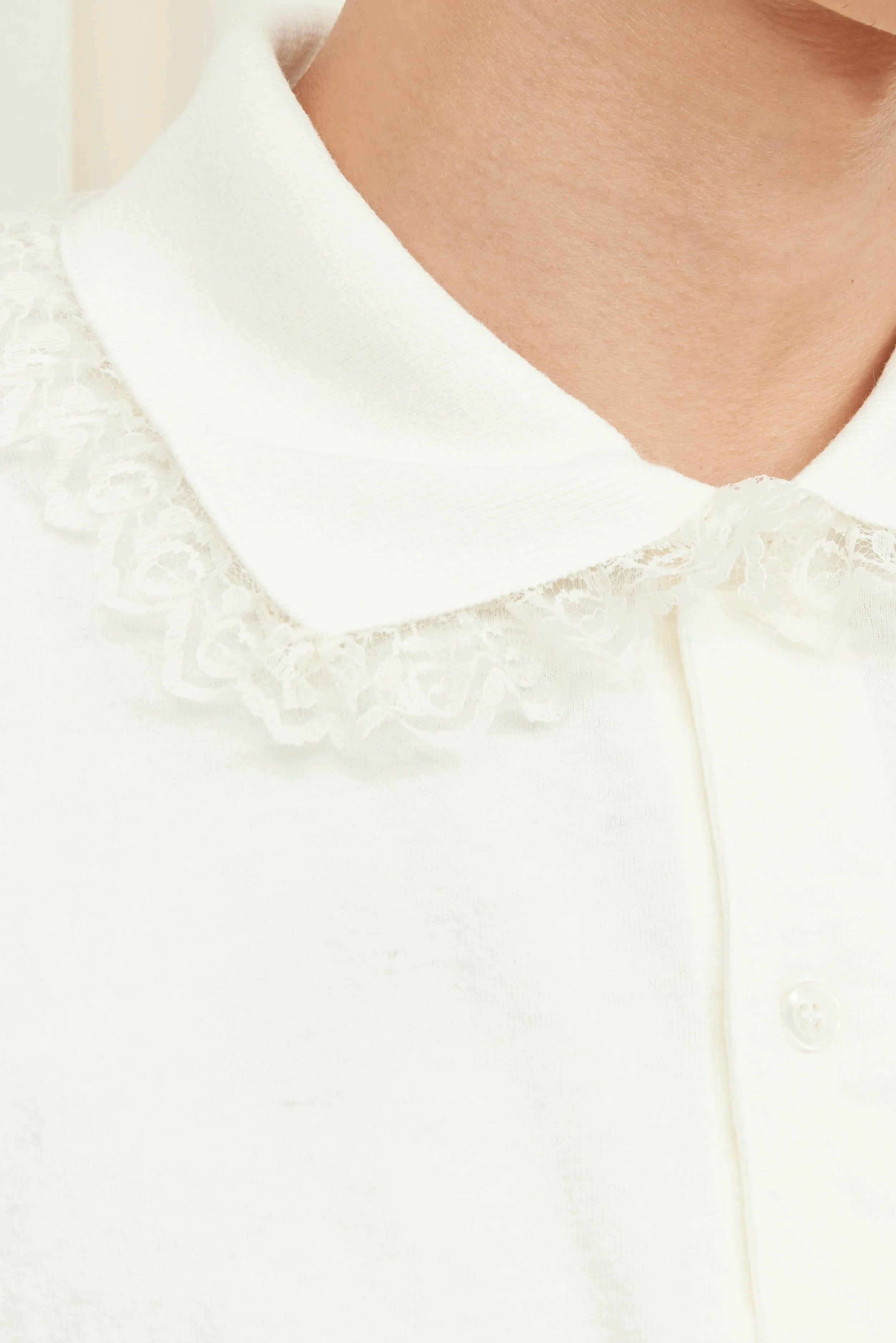 Cletus Lace Trim Long Sleeve Polo