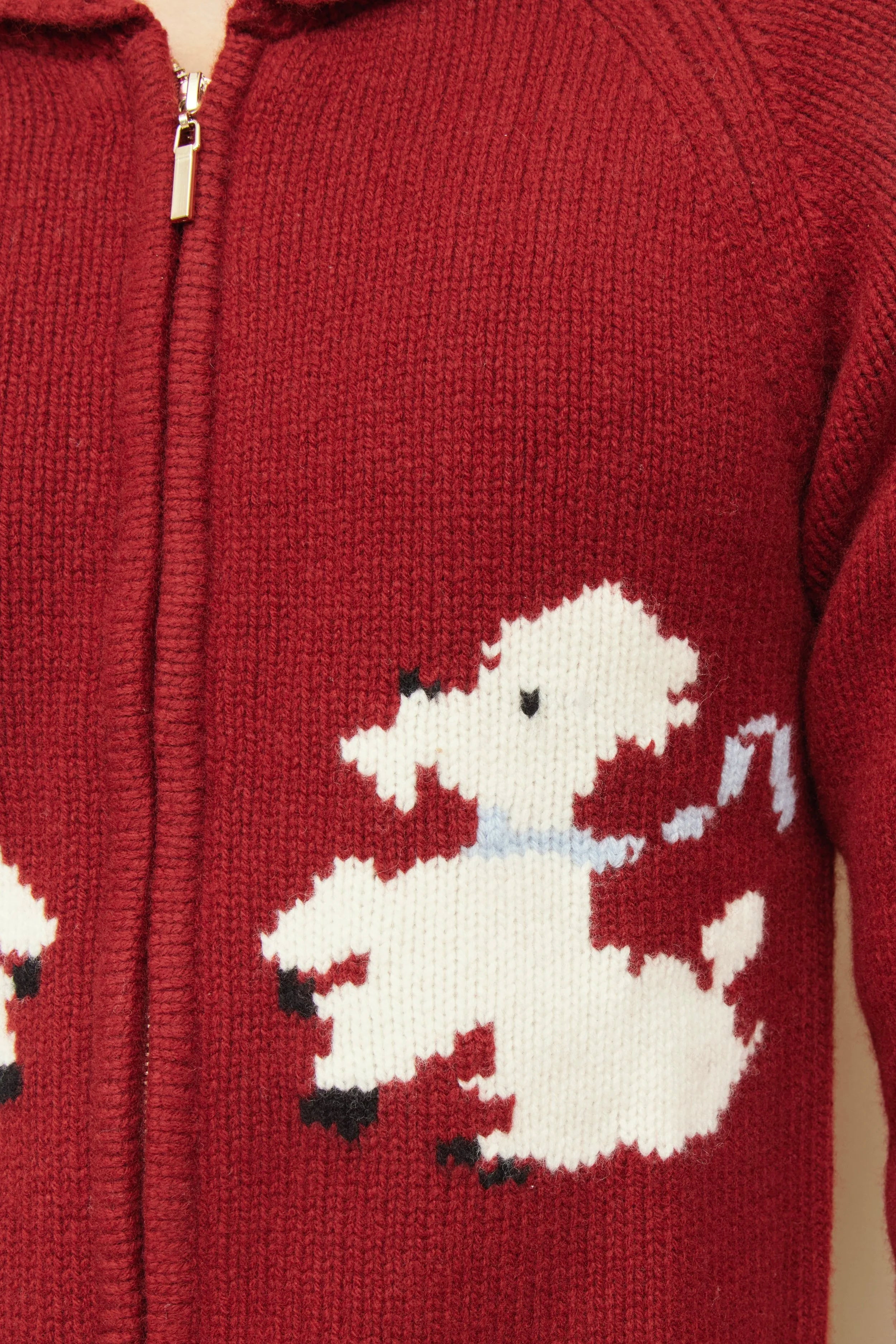Wellington Poodle Zip-Up Sweater