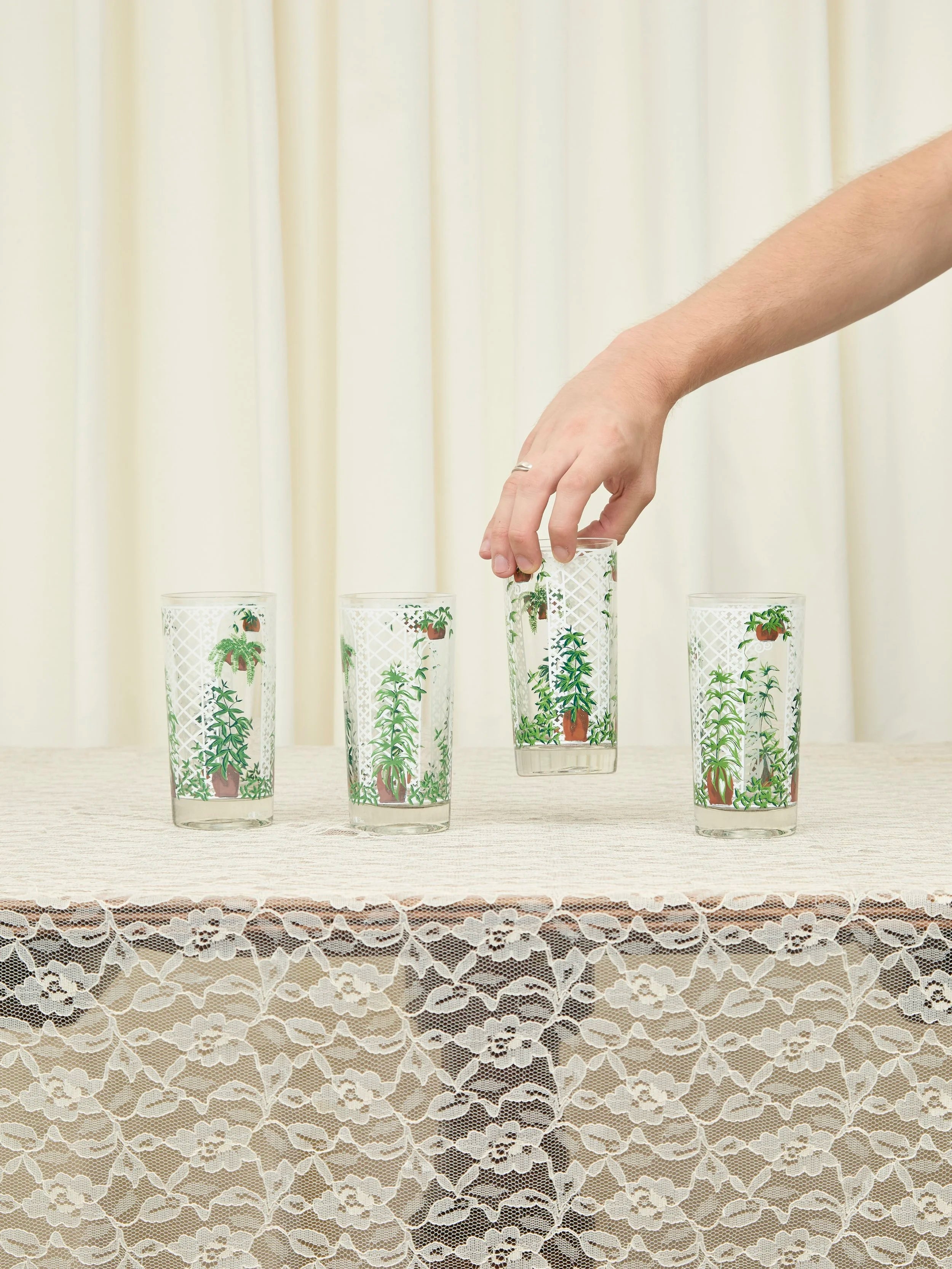Vintage Garden Trellis Drinking Glasses