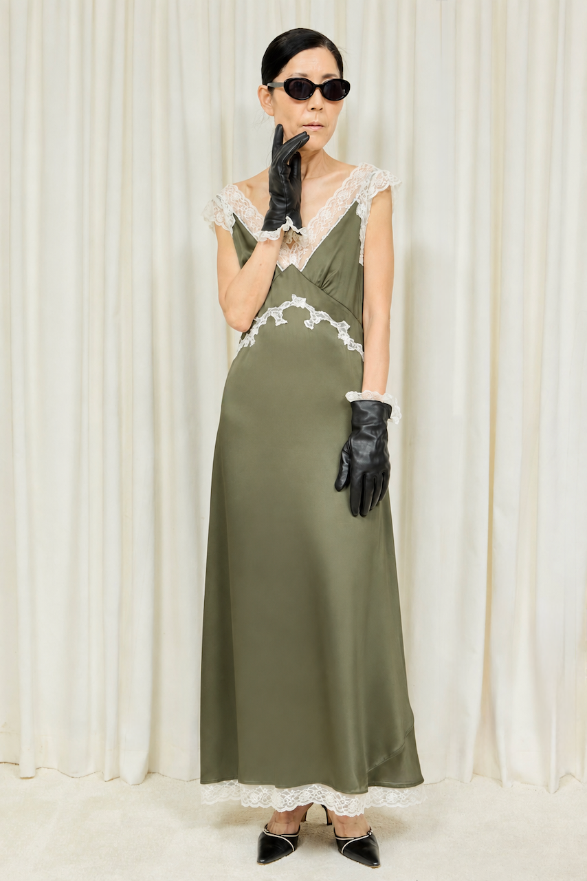 Irene Lace Trim Midi Dress