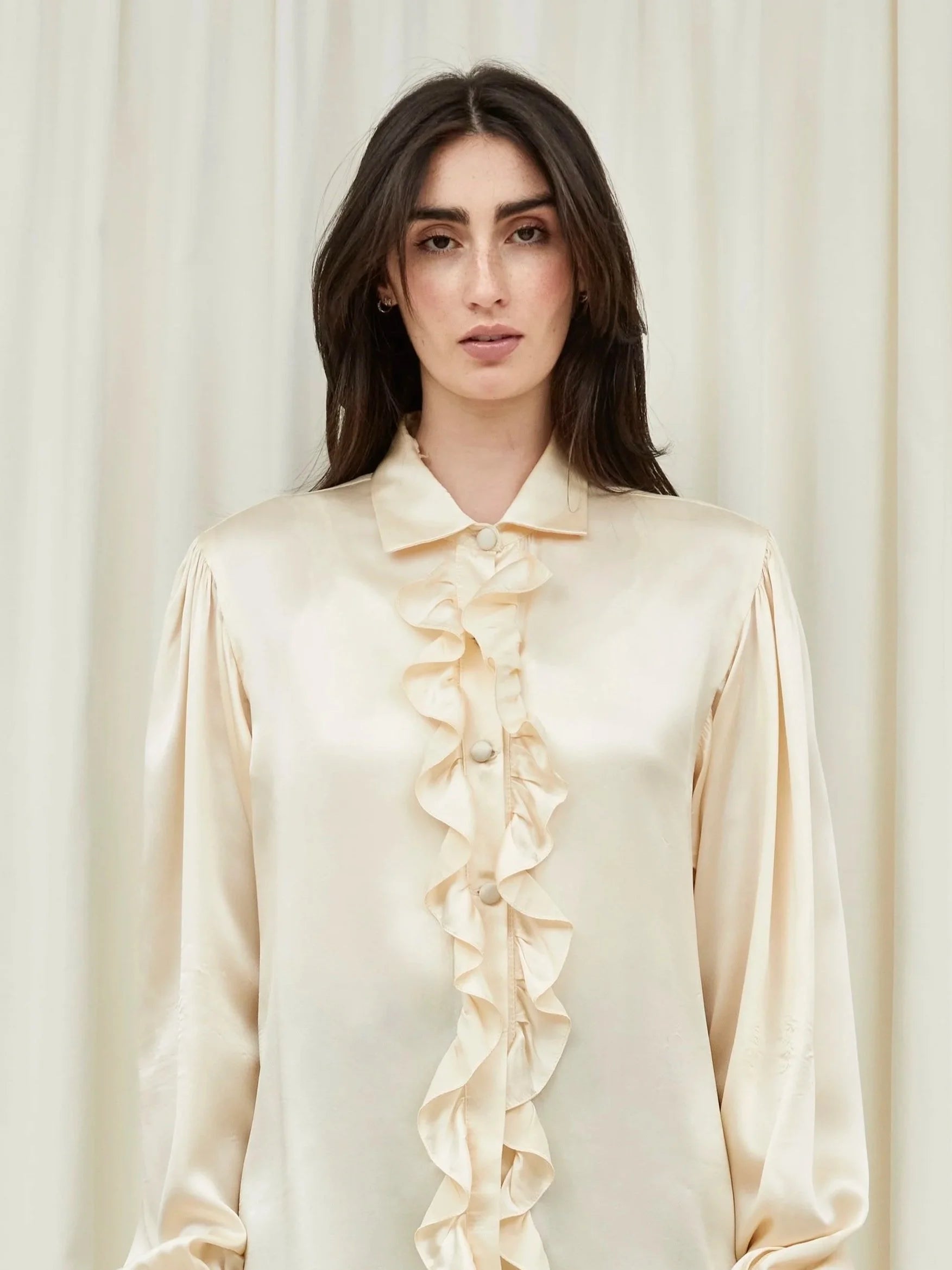 Chester Ruffle Placket Poet's Blouse