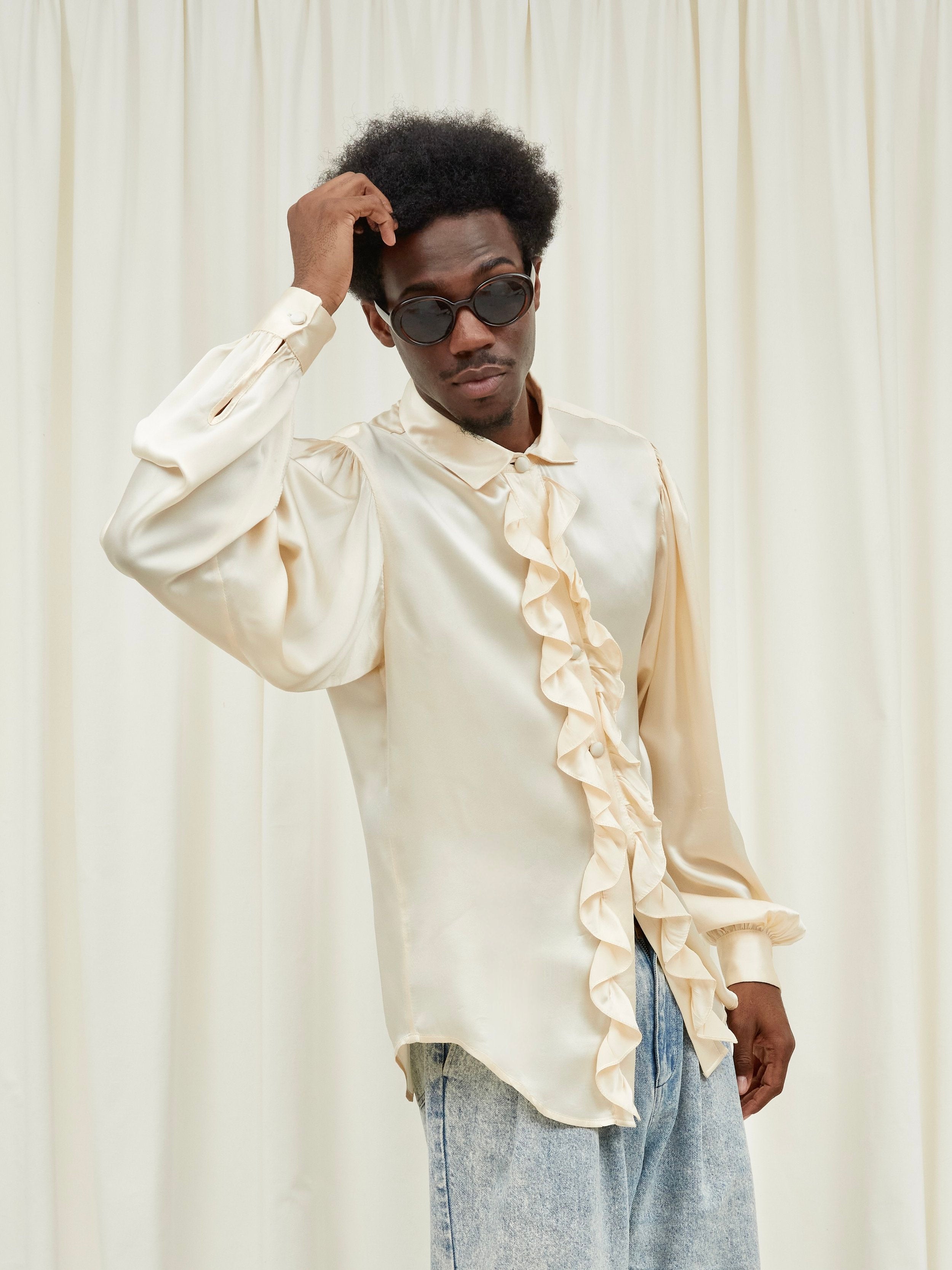 Chester Ruffle Placket Poet's Blouse