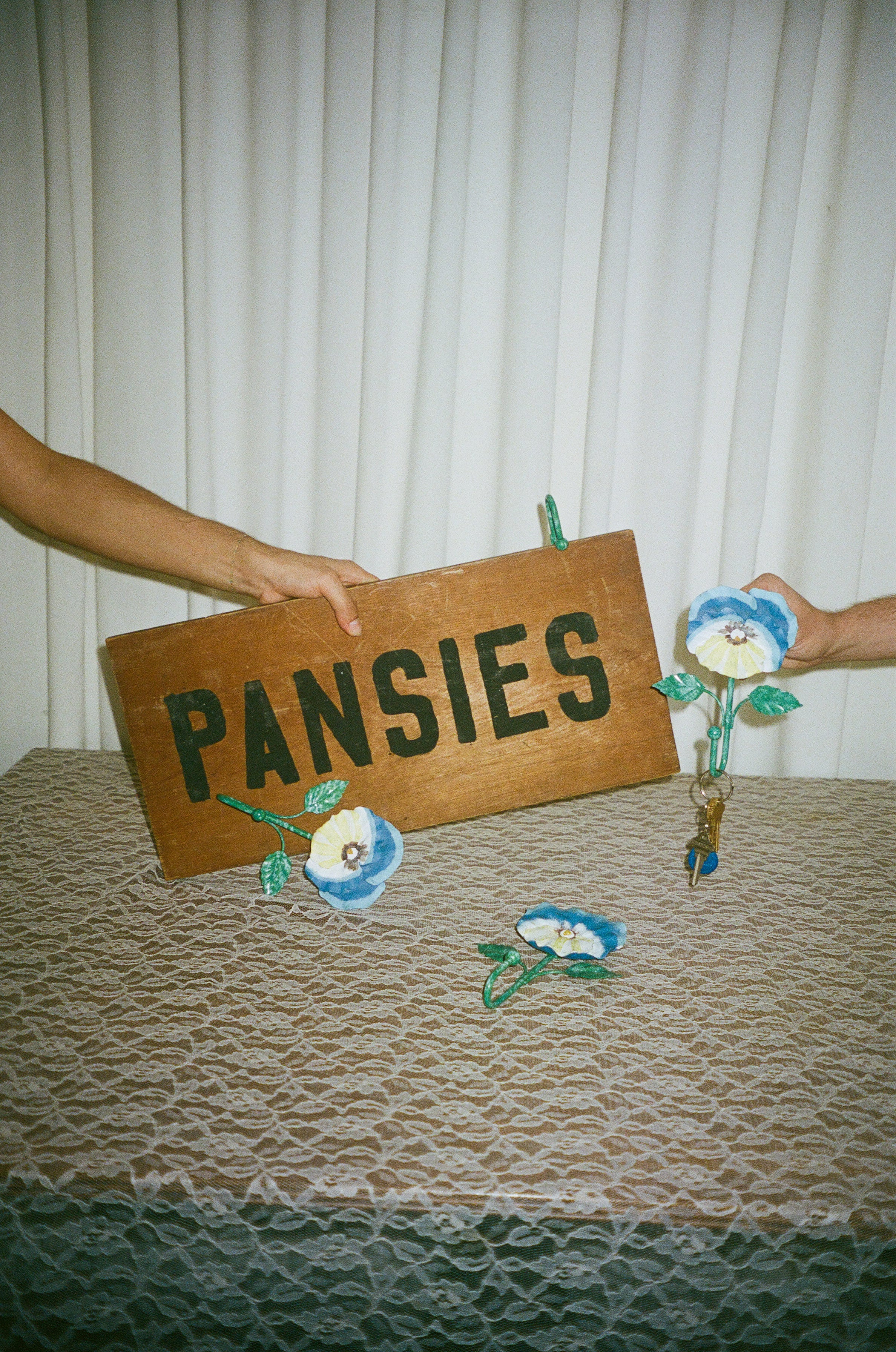 Vintage Painted Pansy Hooks