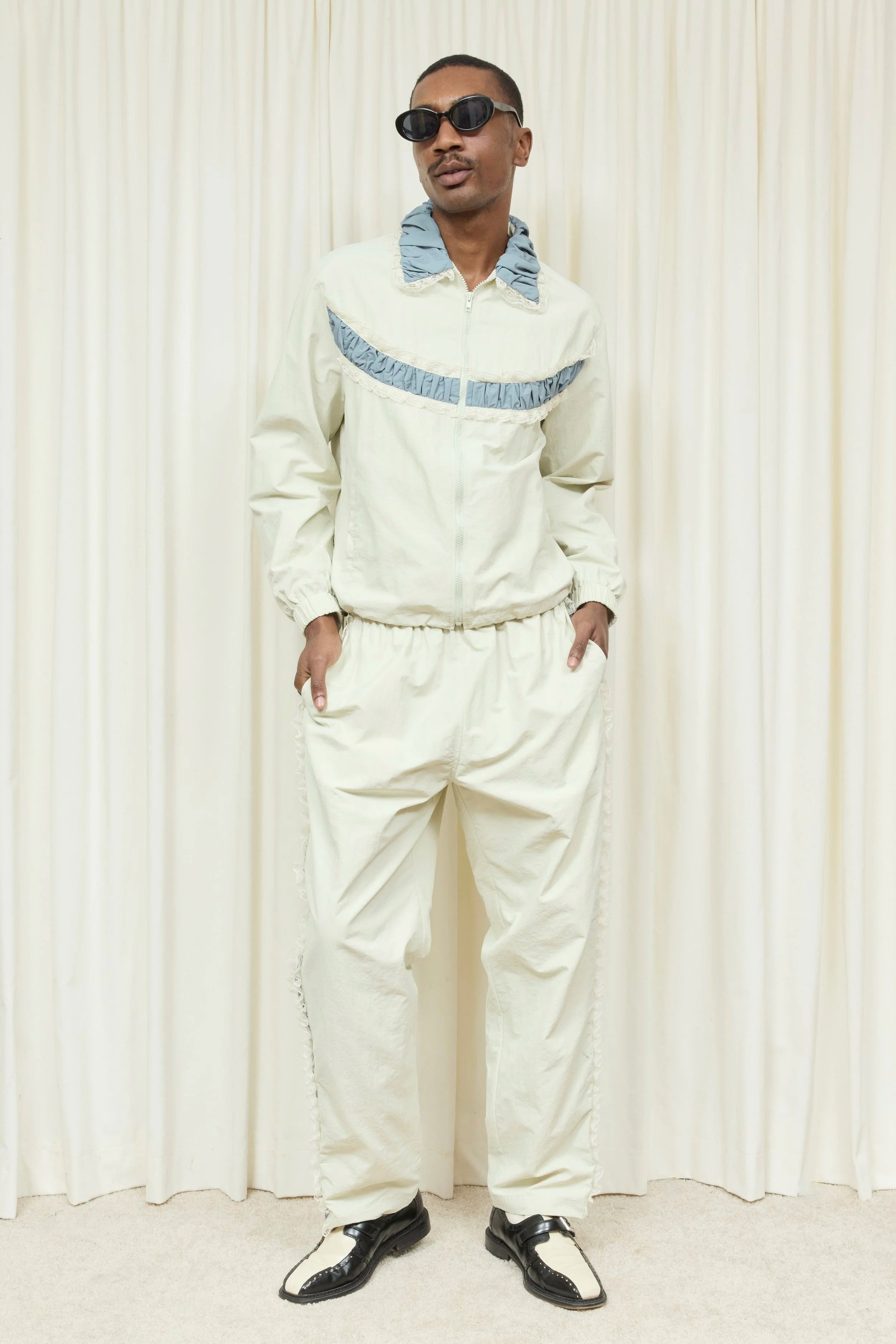 Wilbur Ruched Stripe Windbreaker Pant