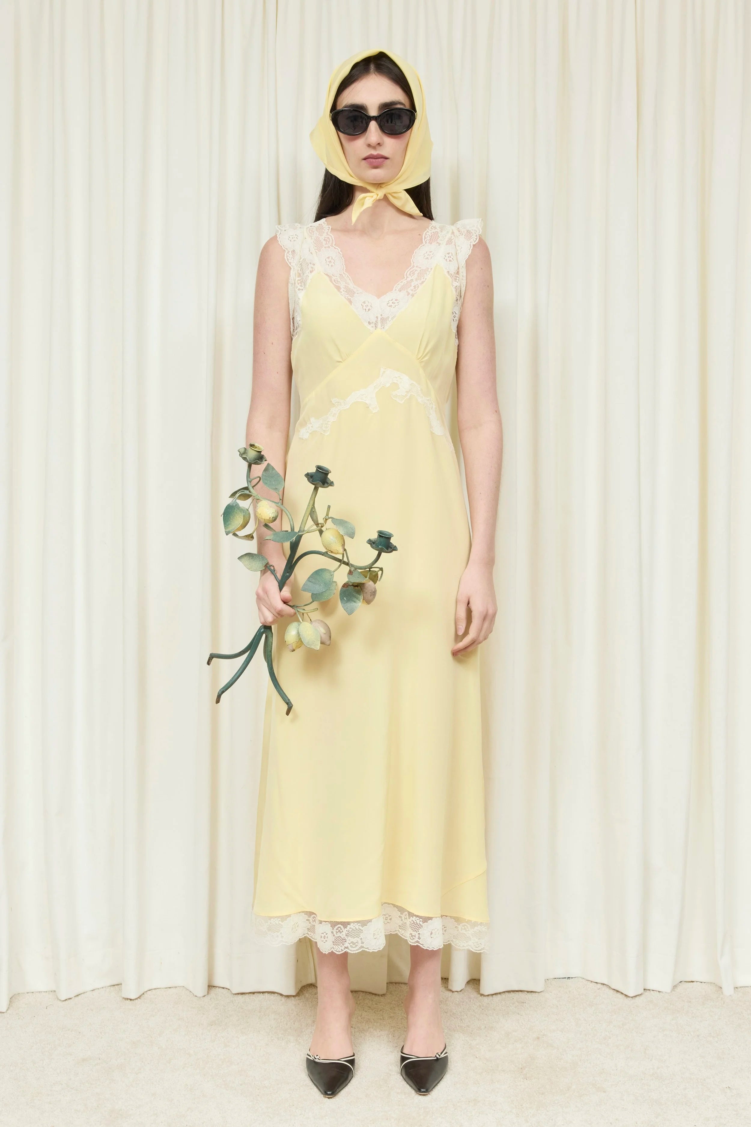 Irene Lace Trim Midi Dress