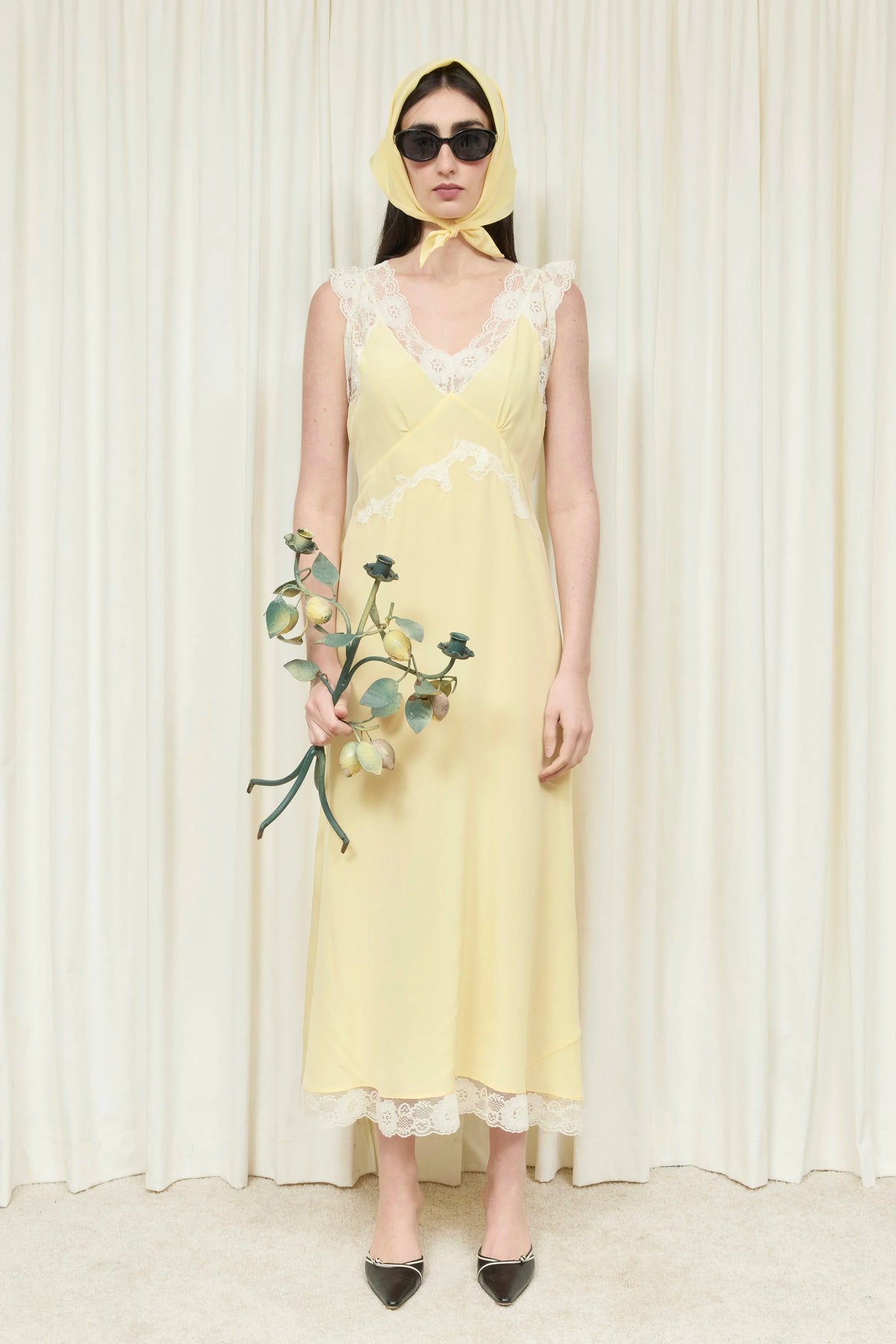 Irene Lace Trim Midi Dress