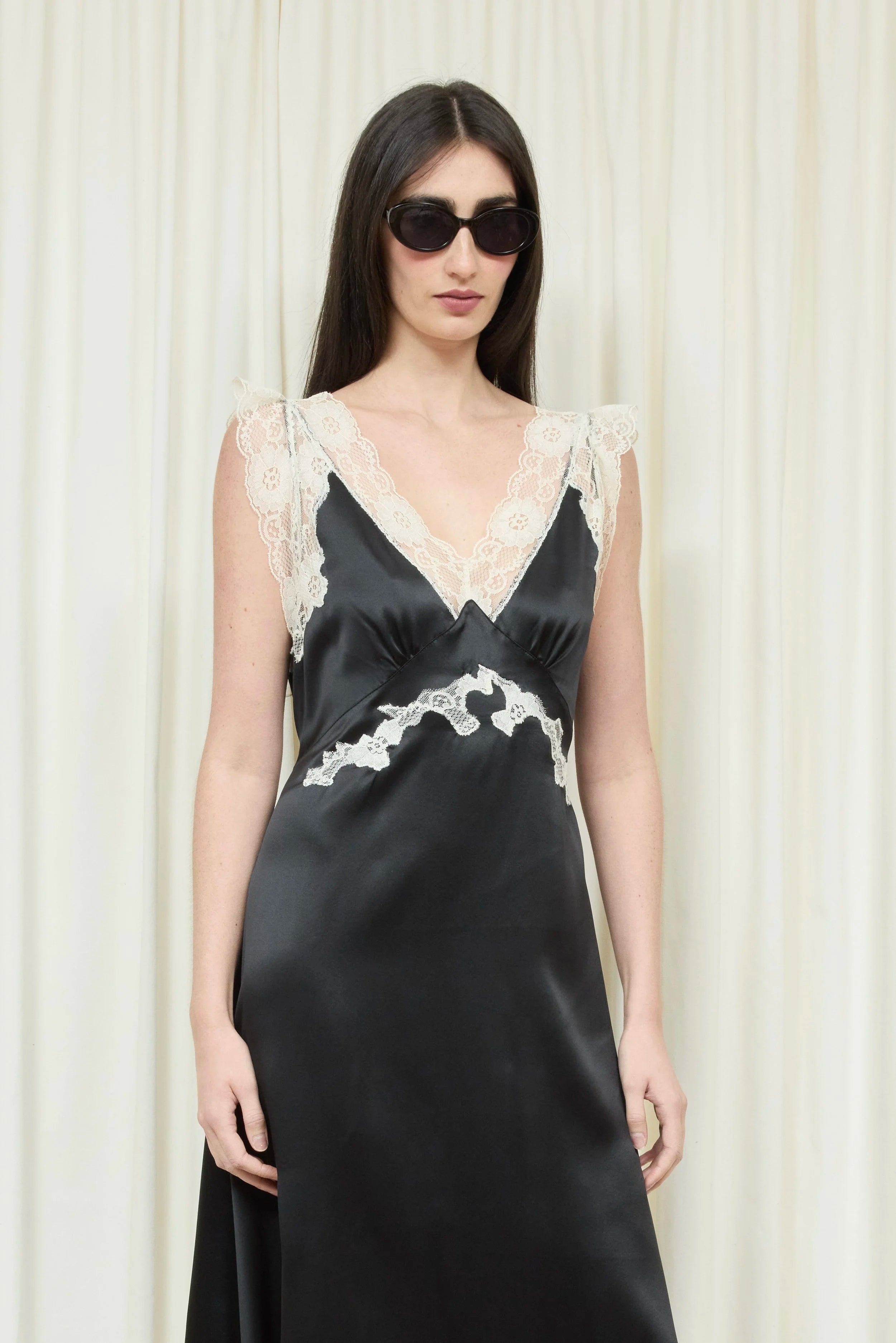 Irene Lace Trim Midi Dress