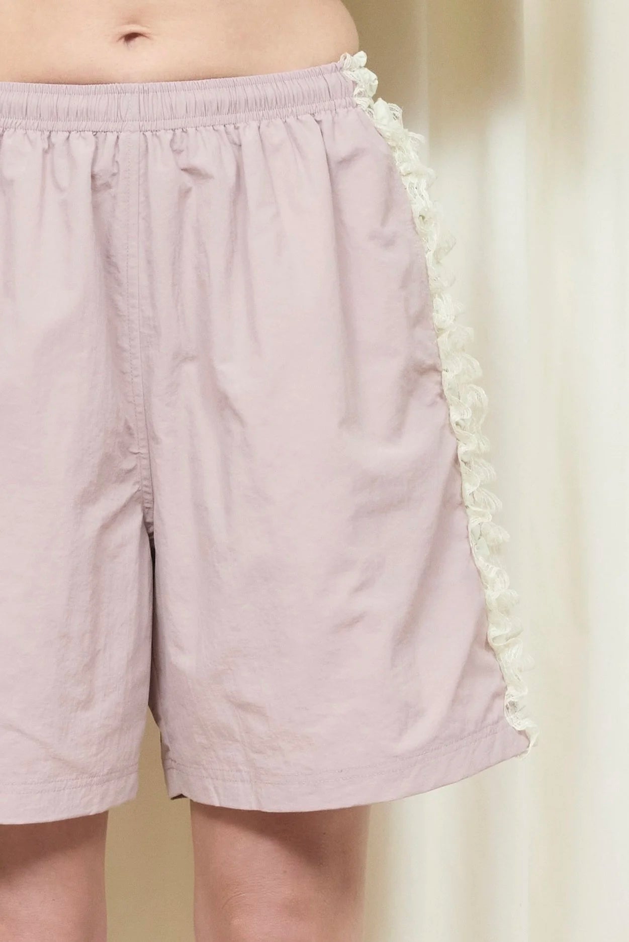 Wilbur Ruched Stripe Windbreaker Short