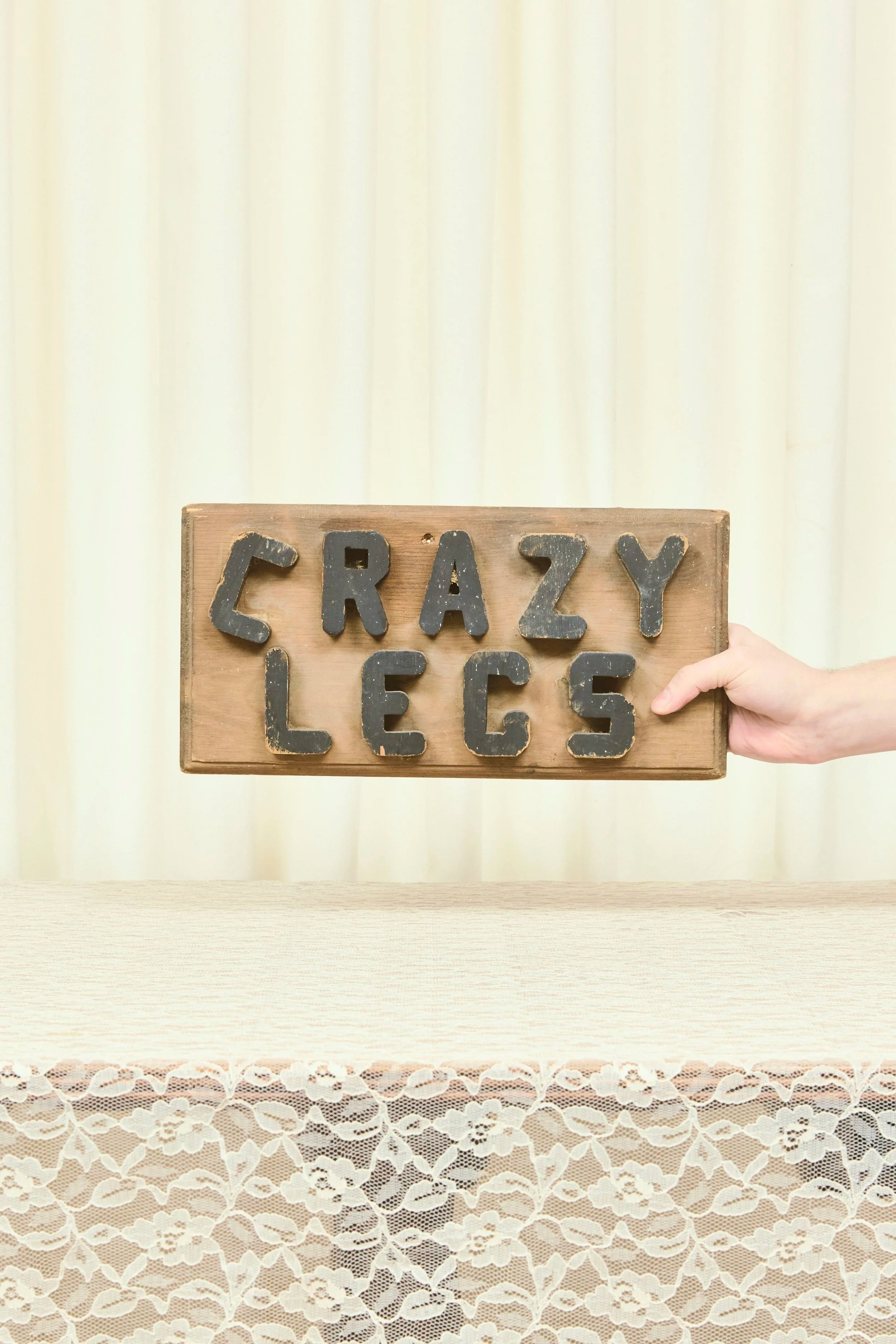 Vintage "Crazy Legs" Folk Art Sign