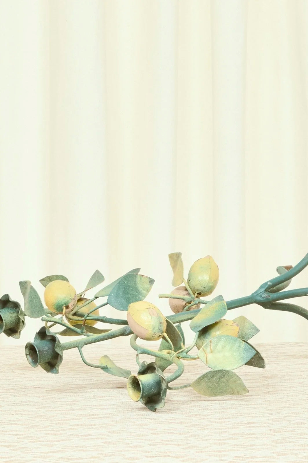 Vintage Metal Lemon Candle Holder