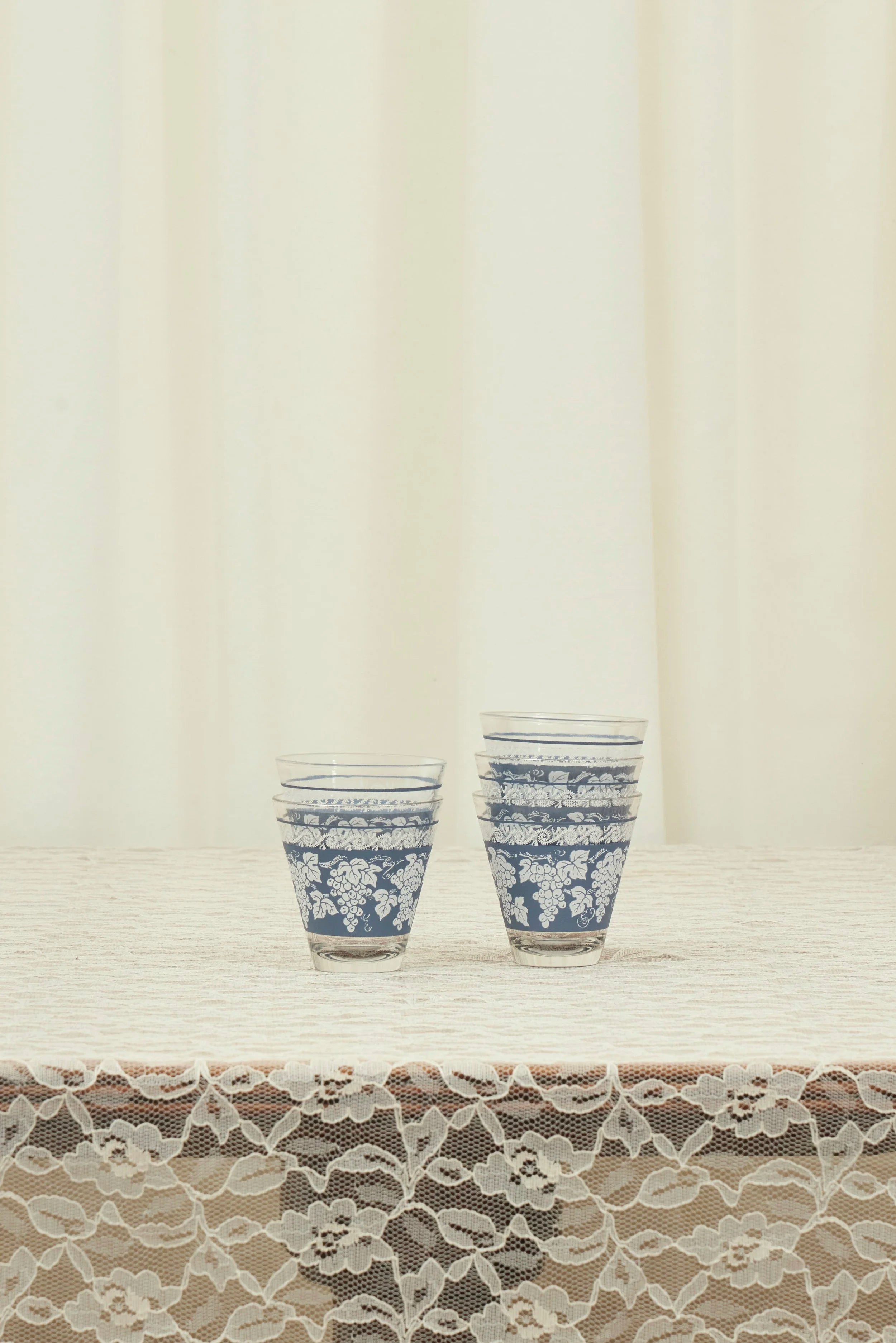 Vintage Grapevine Mini Glasses - Set of 5