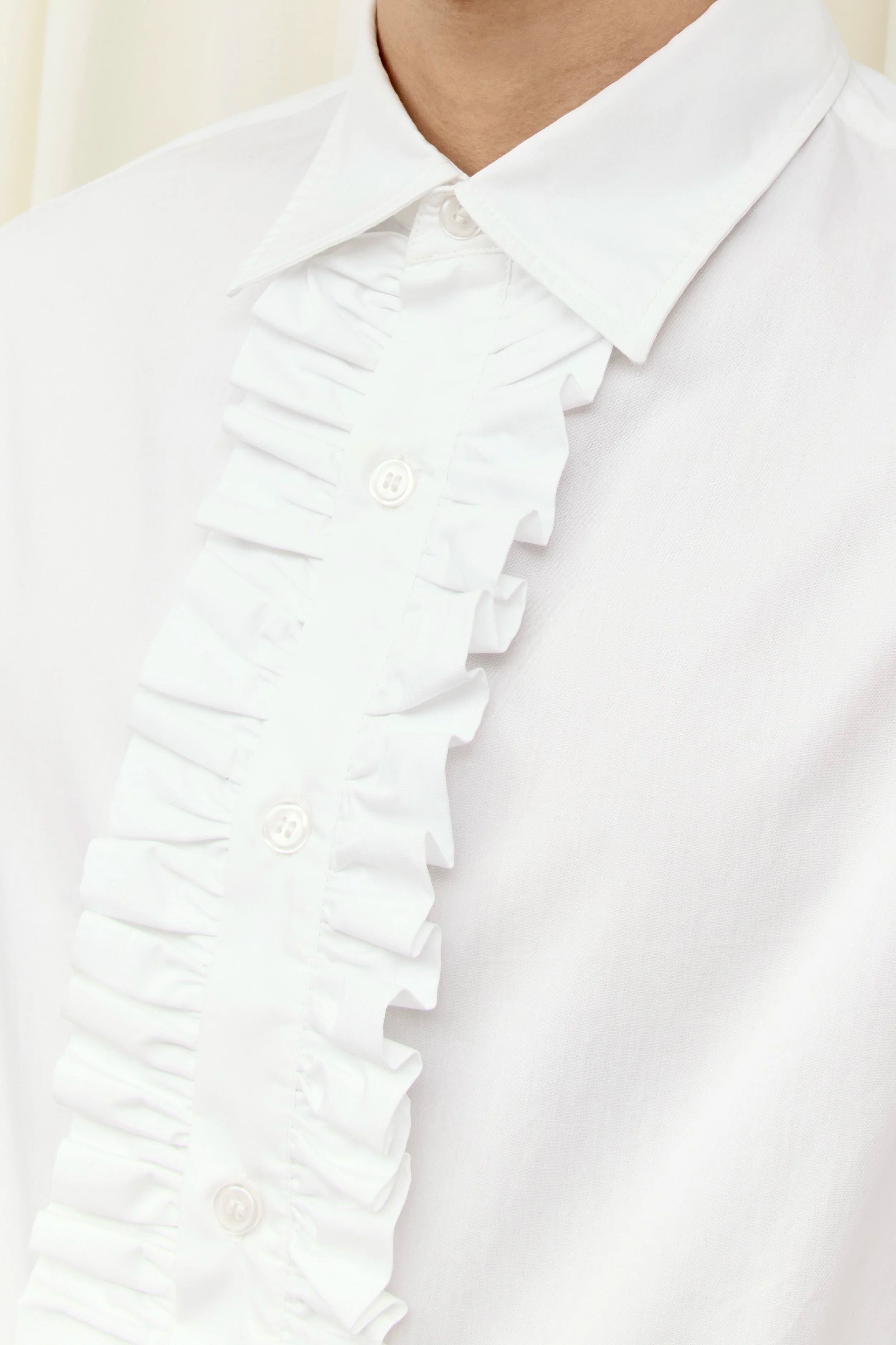 Freddie Ruffle Placket Button Down Shirt