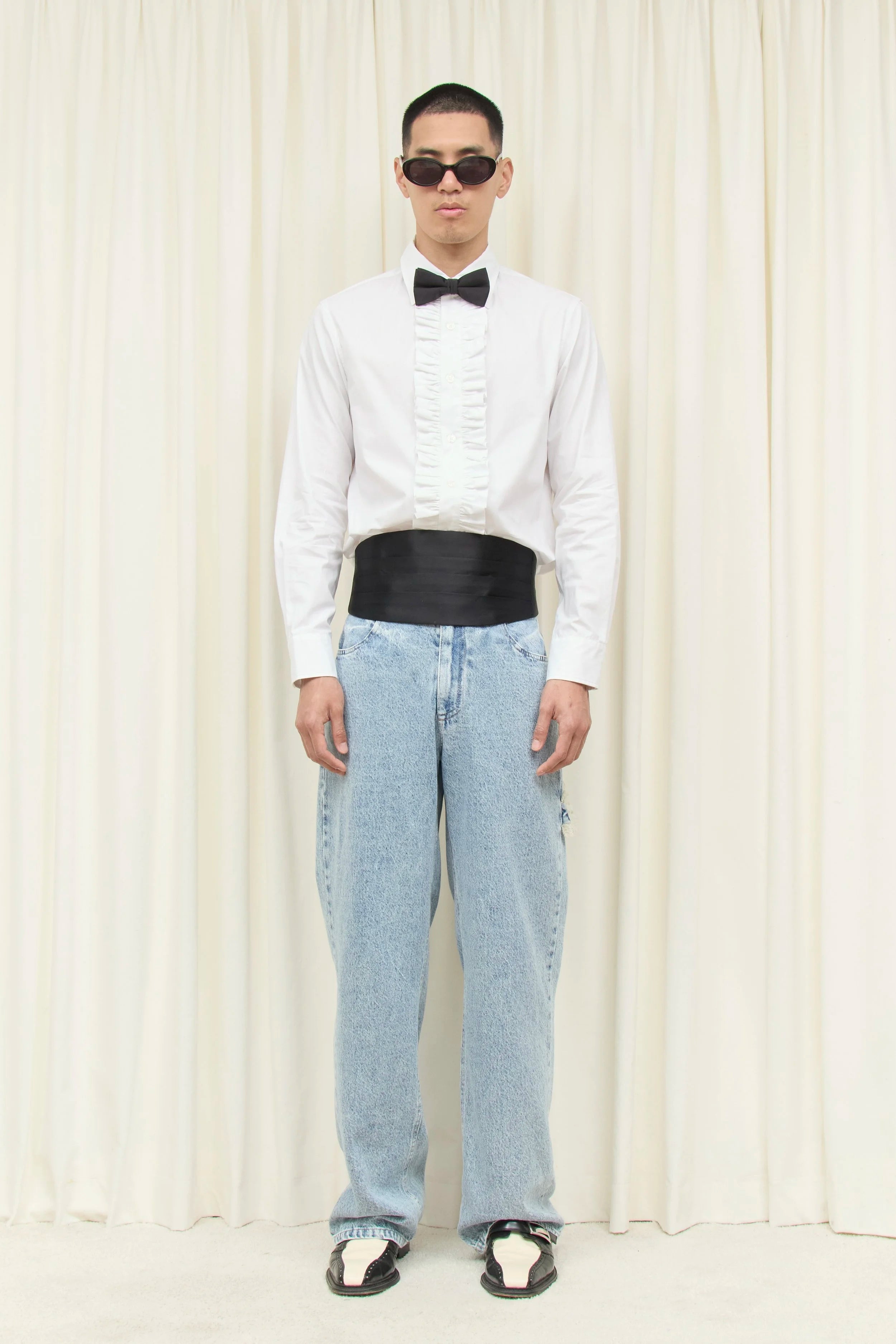 Freddie Ruffle Placket Button Down Shirt