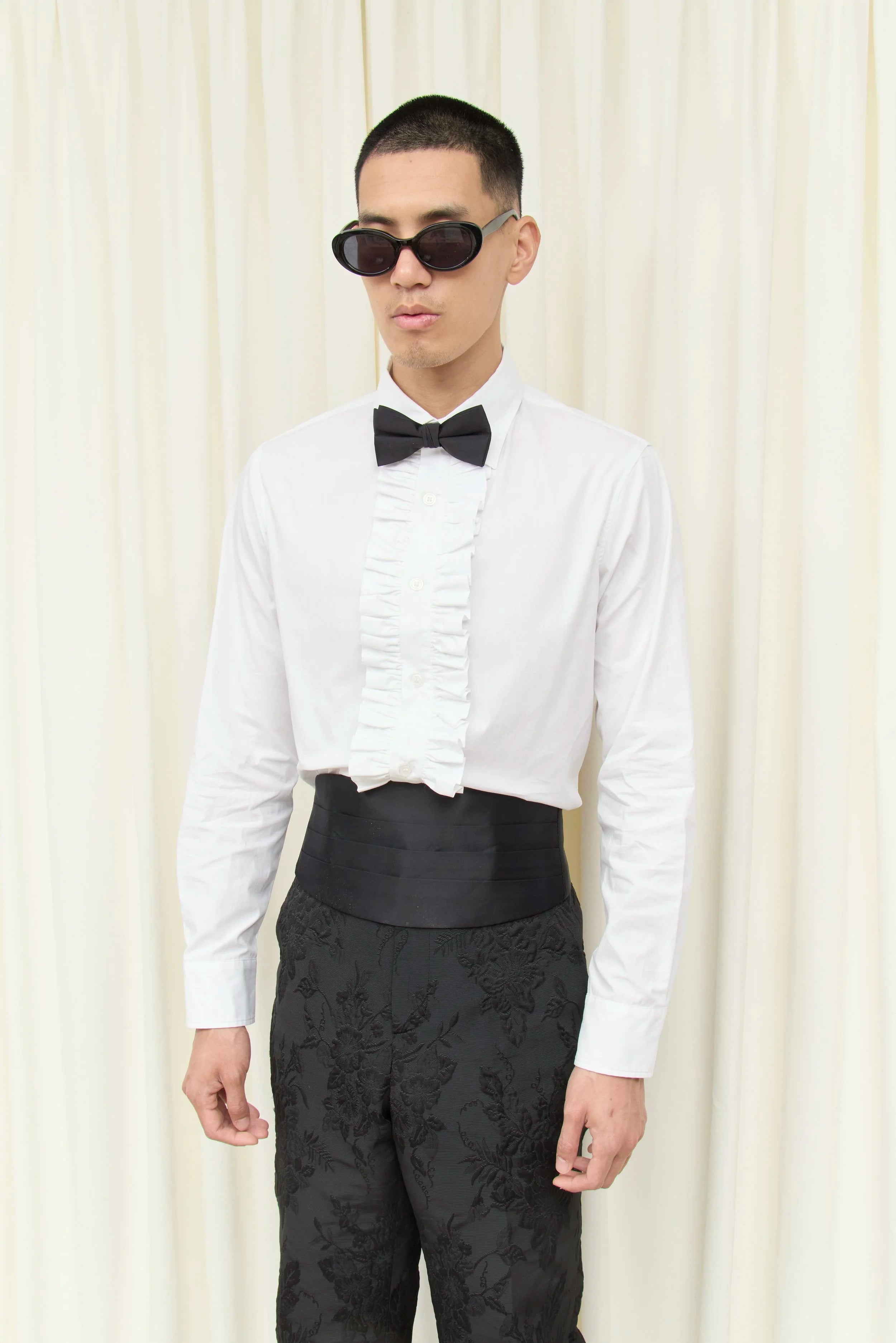Freddie Ruffle Placket Button Down Shirt