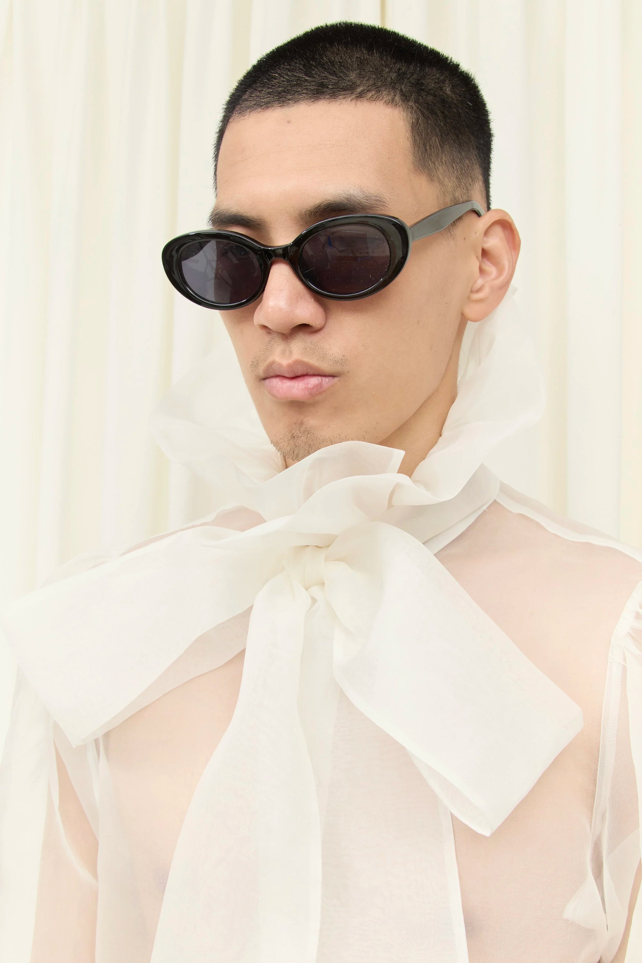 Simone Sheer Organza Pussybow Blouse