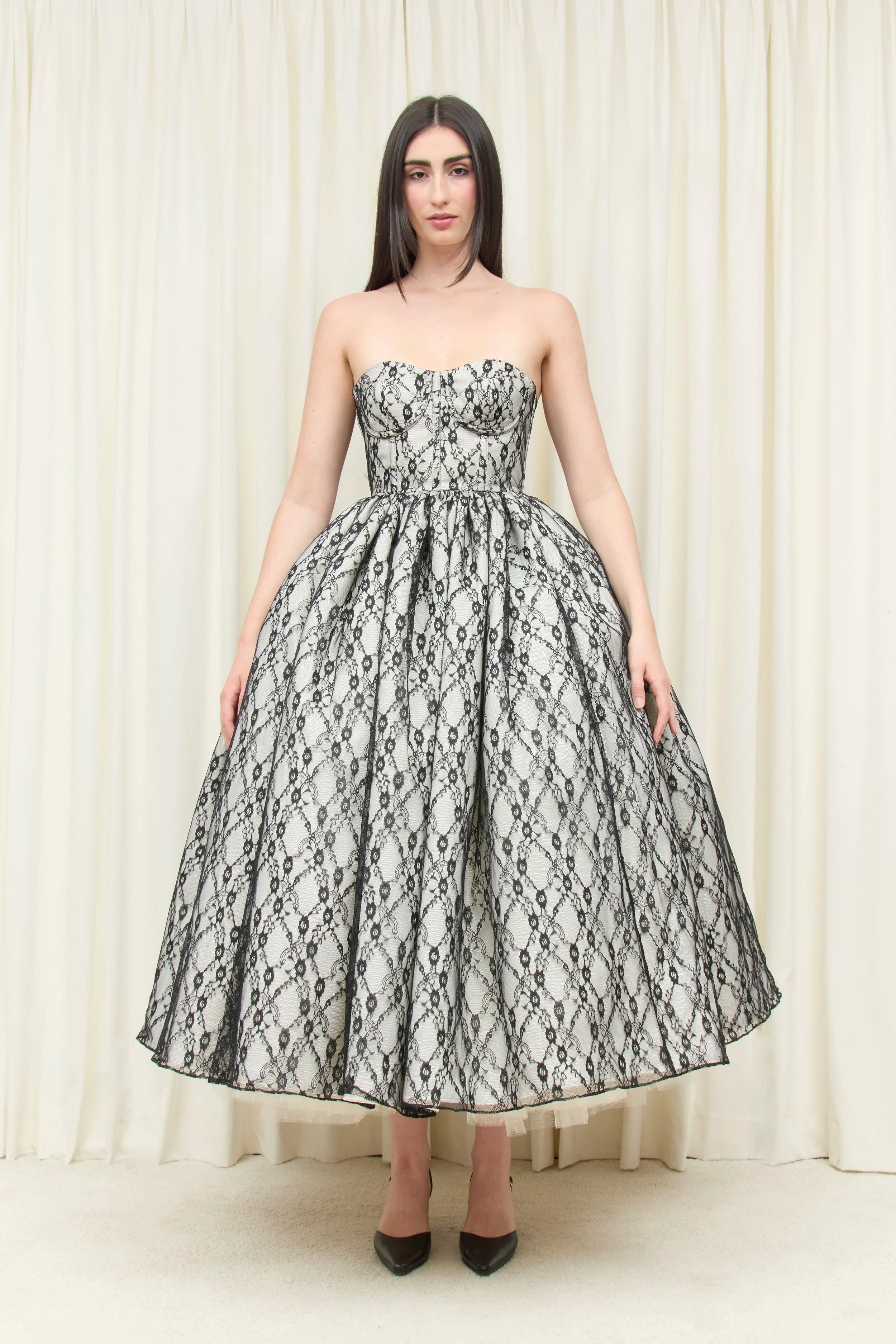 Percy Lace Layered Ballgown