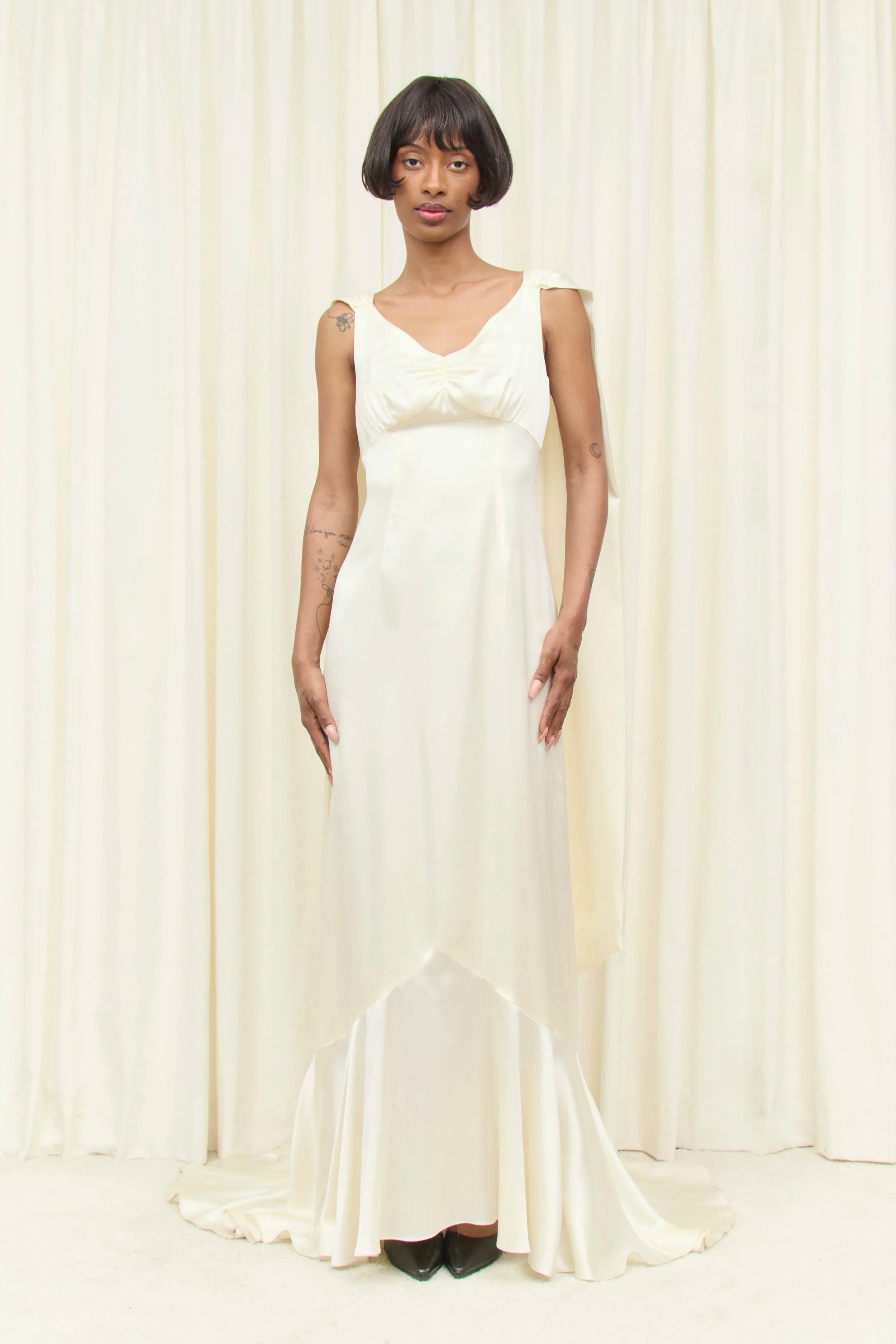 Margaret Charmeuse Scarf Gown