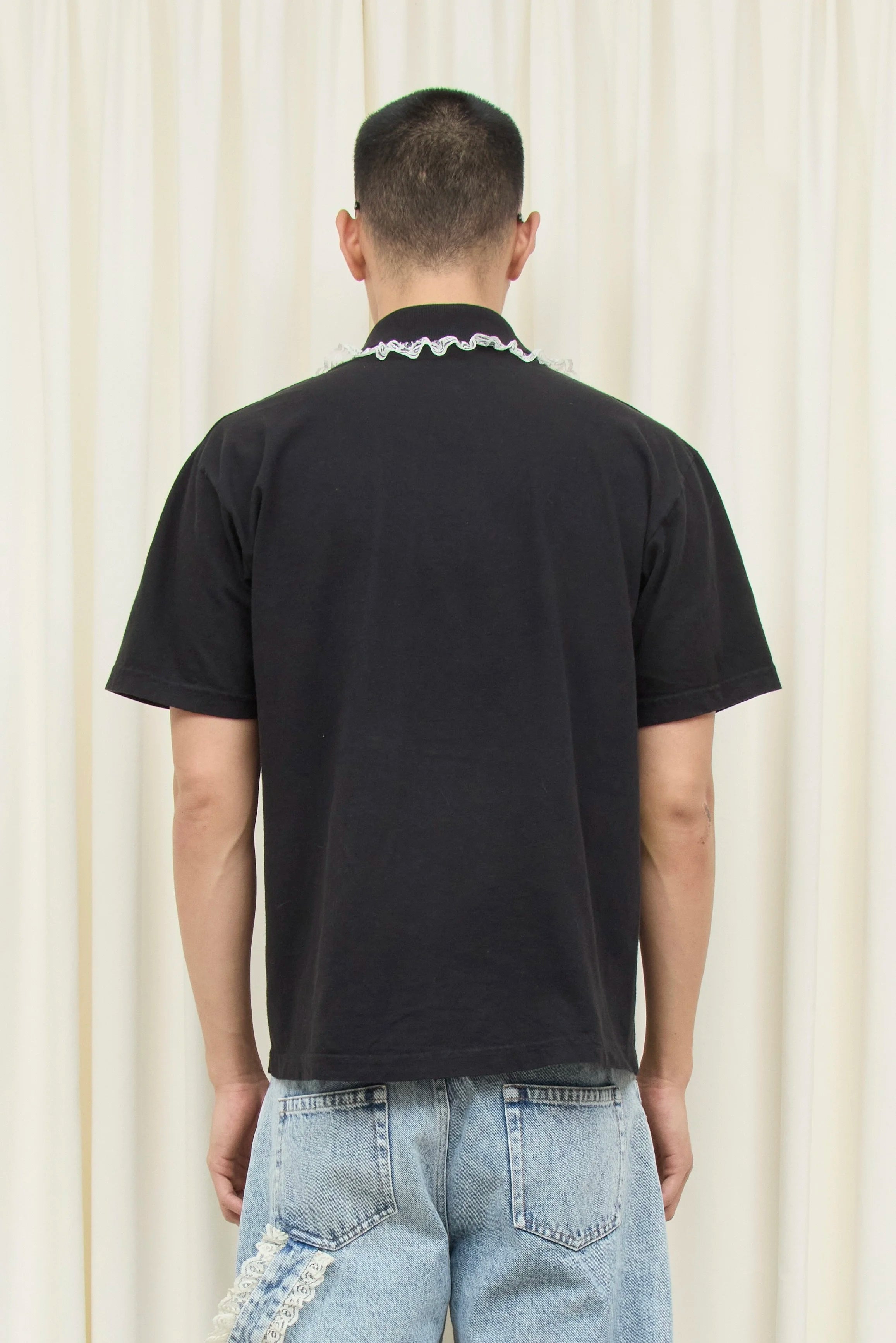 Cletus Lace Trim Short Sleeve Polo