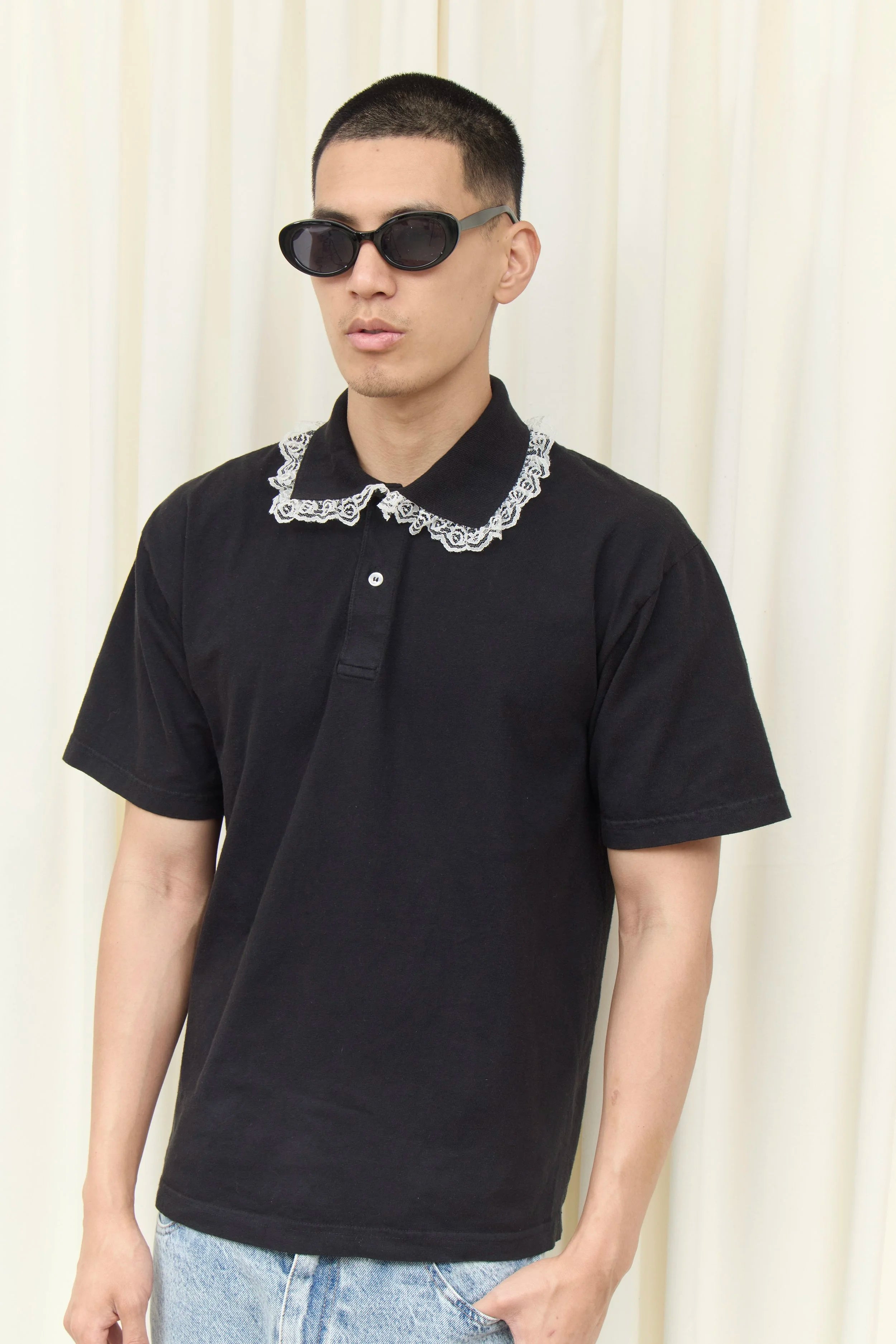 Cletus Lace Trim Short Sleeve Polo