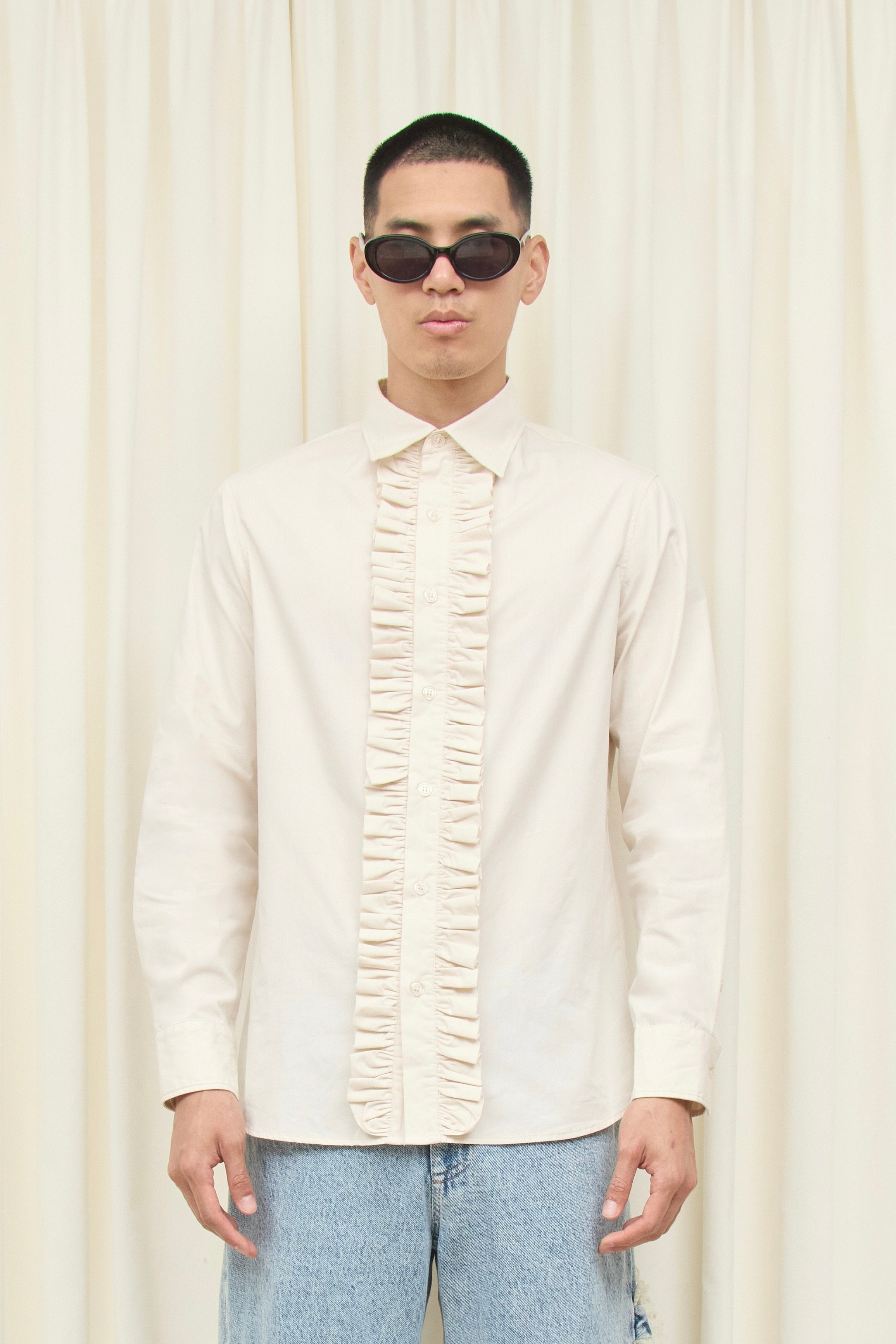 Freddie Ruffle Placket Button Down Shirt