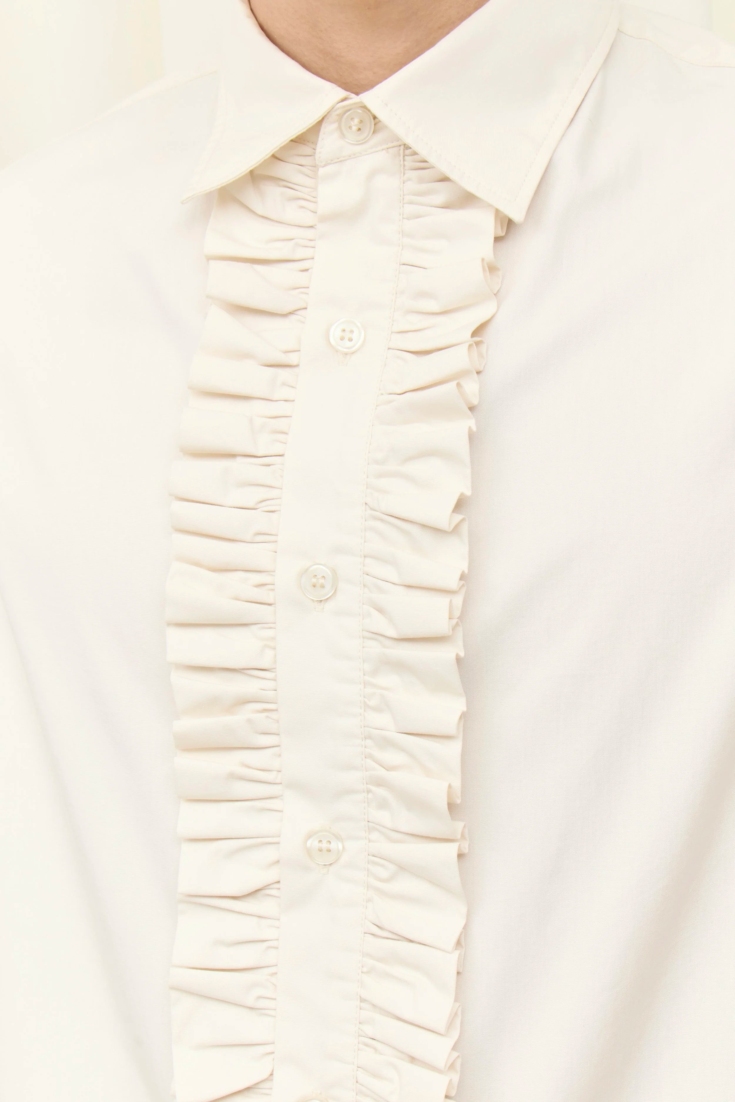 Freddie Ruffle Placket Button Down Shirt