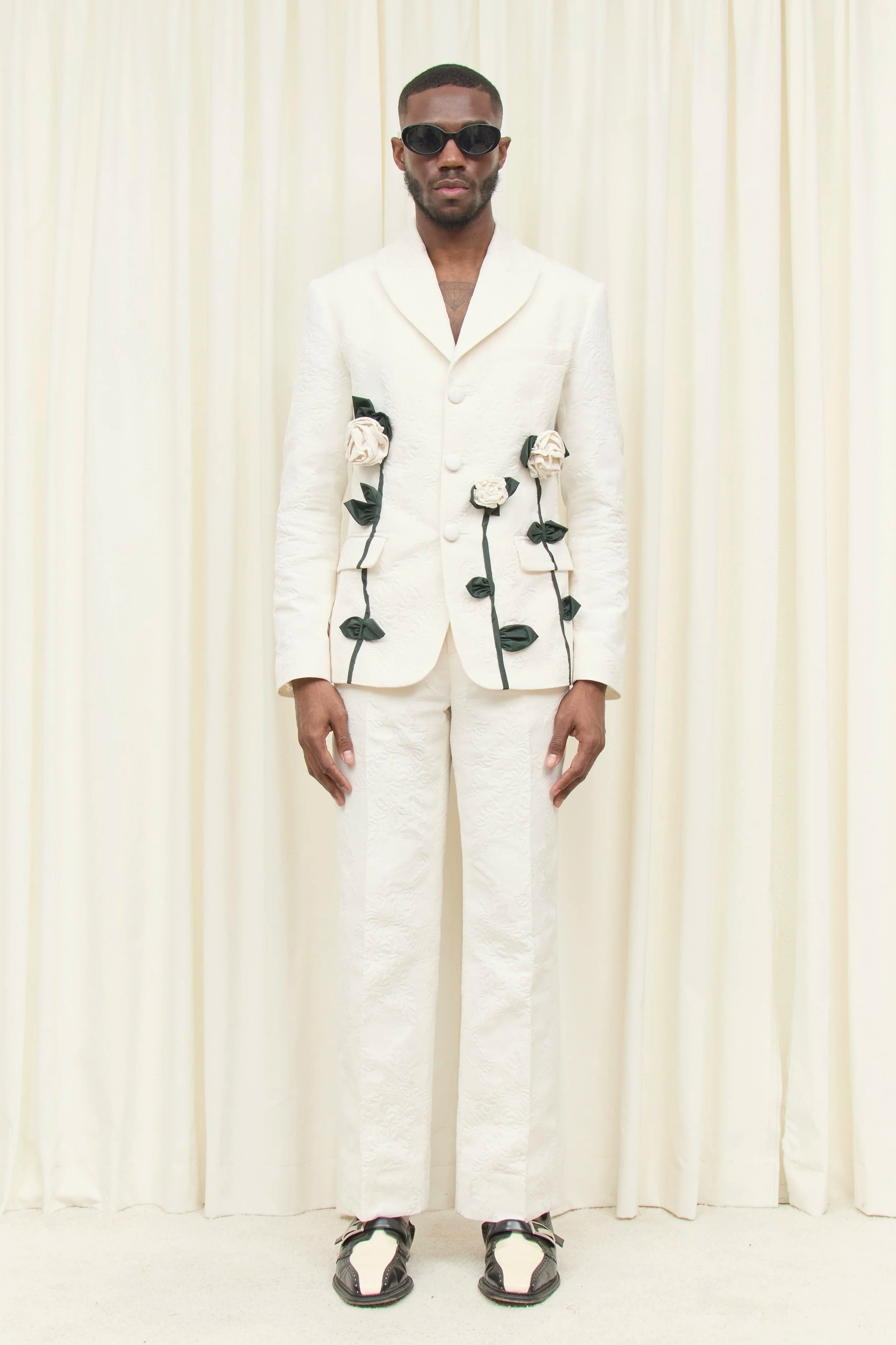 Walt Brocade Blazer with Rosettes
