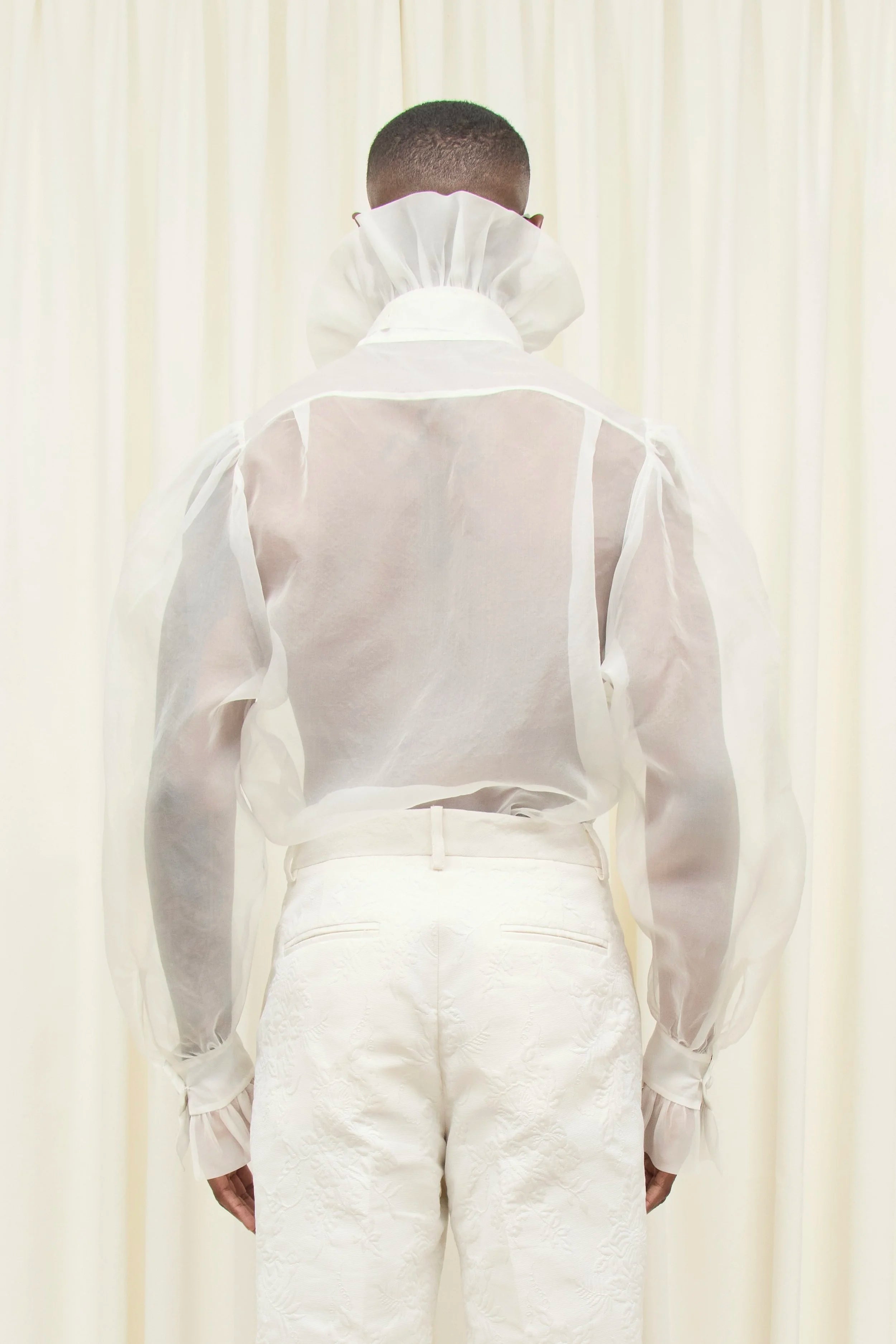 Simone Sheer Organza Pussybow Blouse