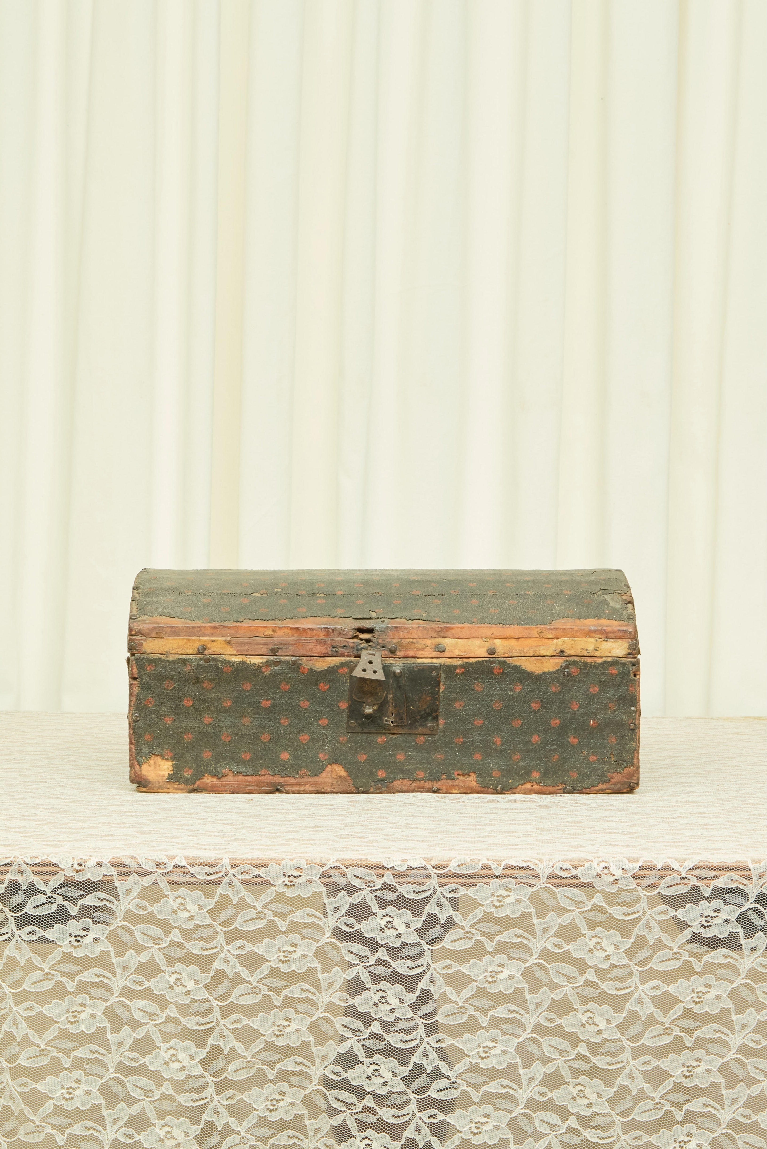 Antique Polkadot Wooden Box